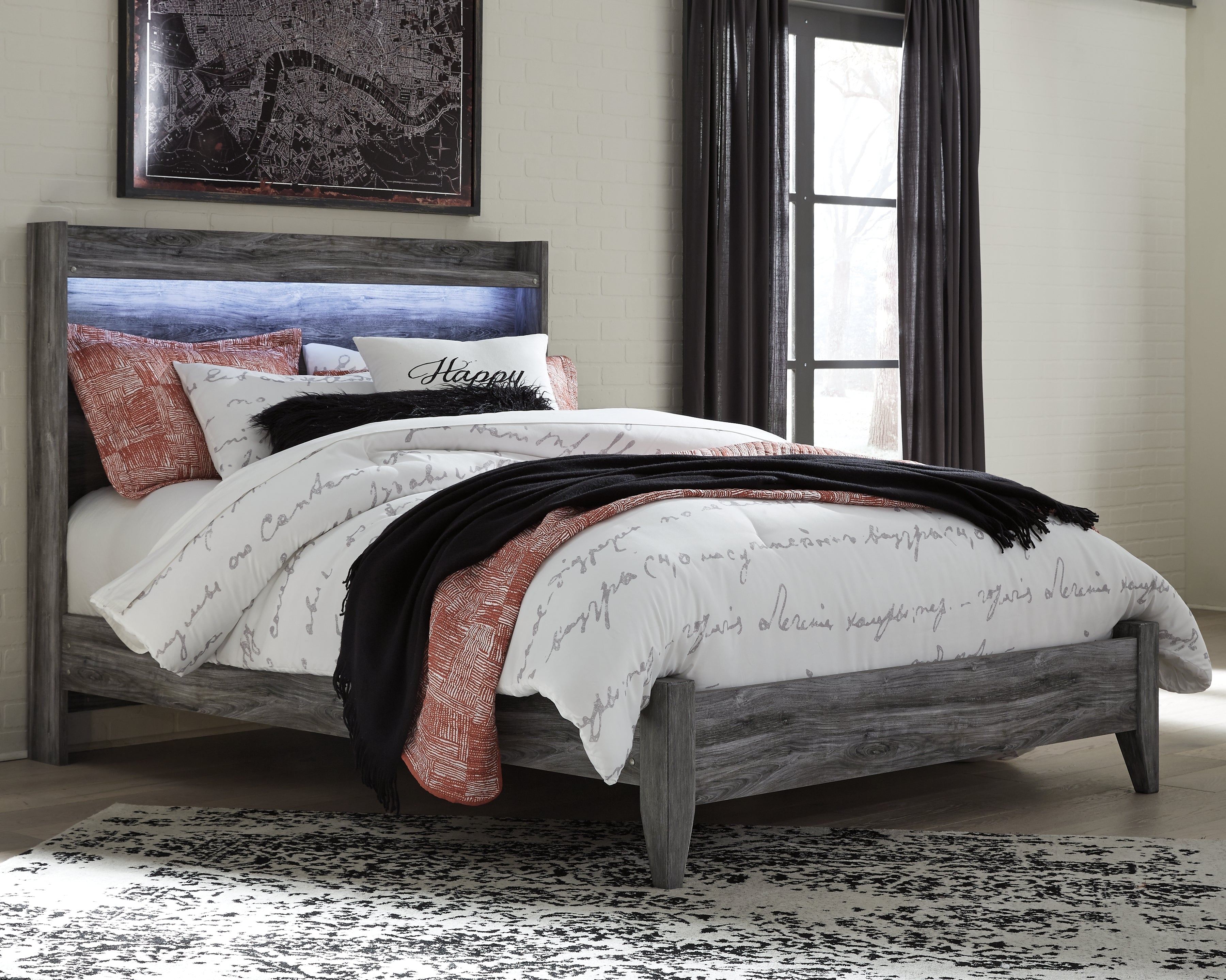 Coral Furniture - Ashley Furniture - Baystorm Bedroom - Queen Panel Bed / Gray - B221B2