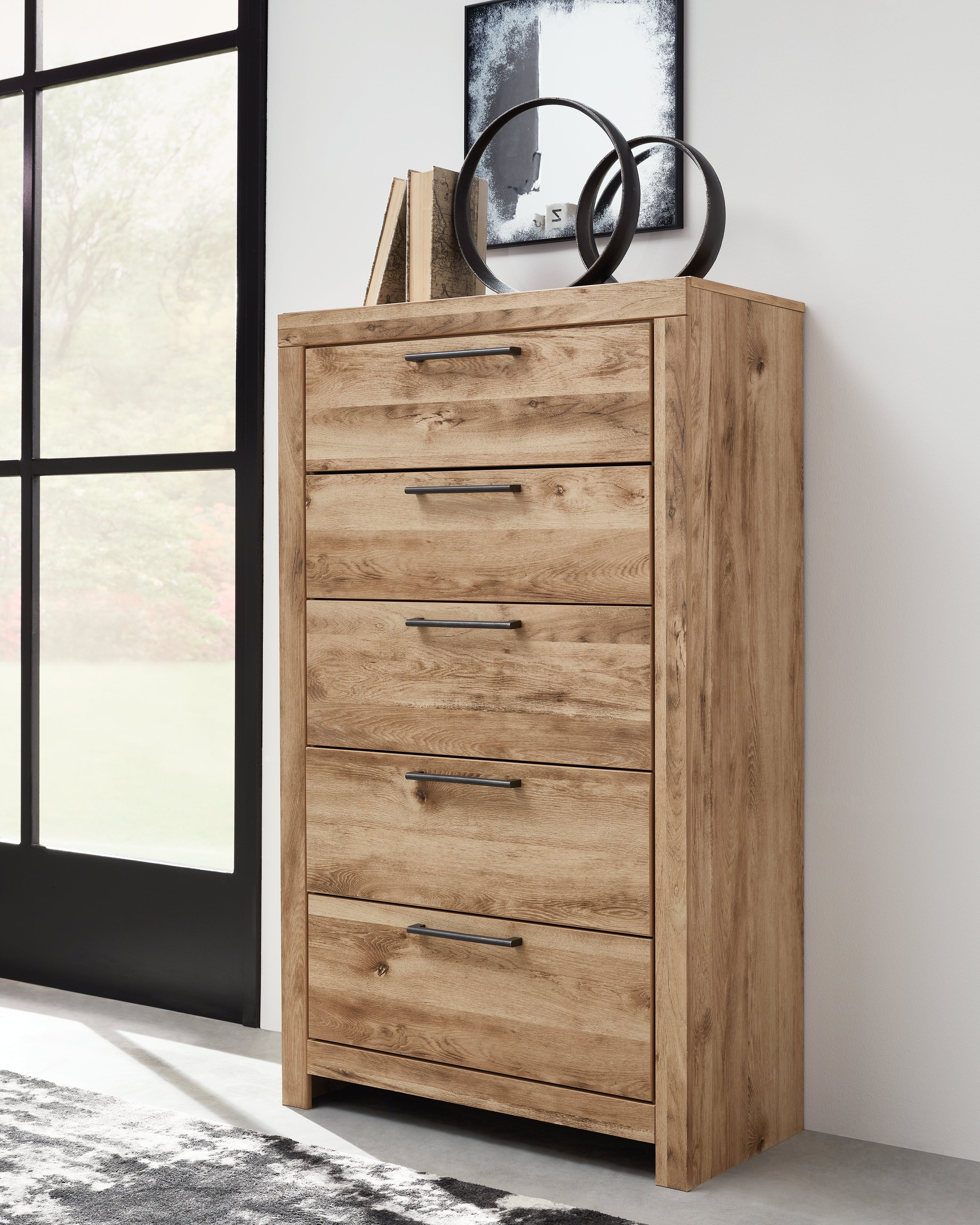 Coral Furniture - Ashley Furniture - Hyanna Bedroom - Five Drawer Chest / Tan Brown - B1050-46
