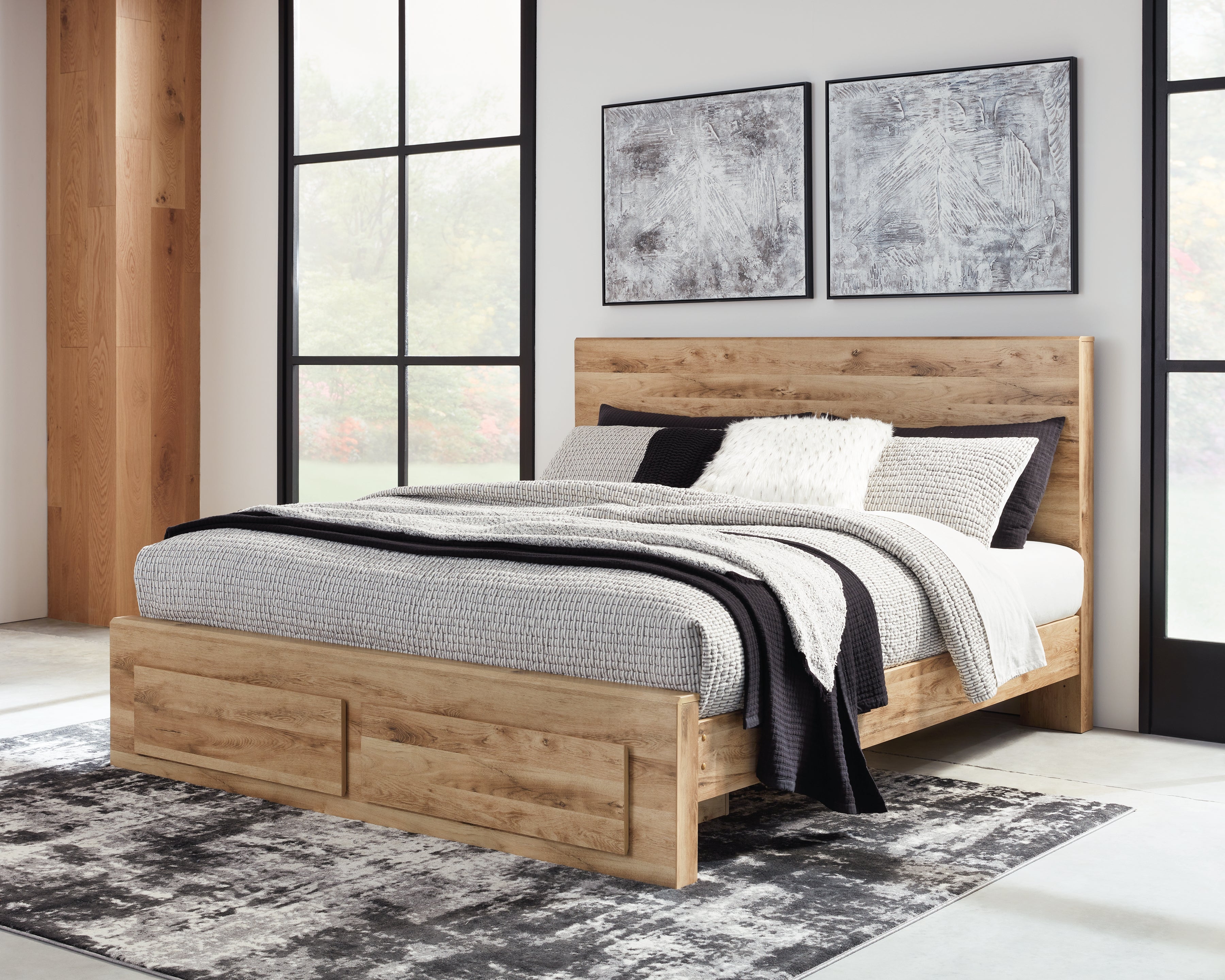 Coral Furniture - Ashley Furniture - Hyanna Bedroom - Queen Panel Storage Bed / Tan Brown - B1050B4