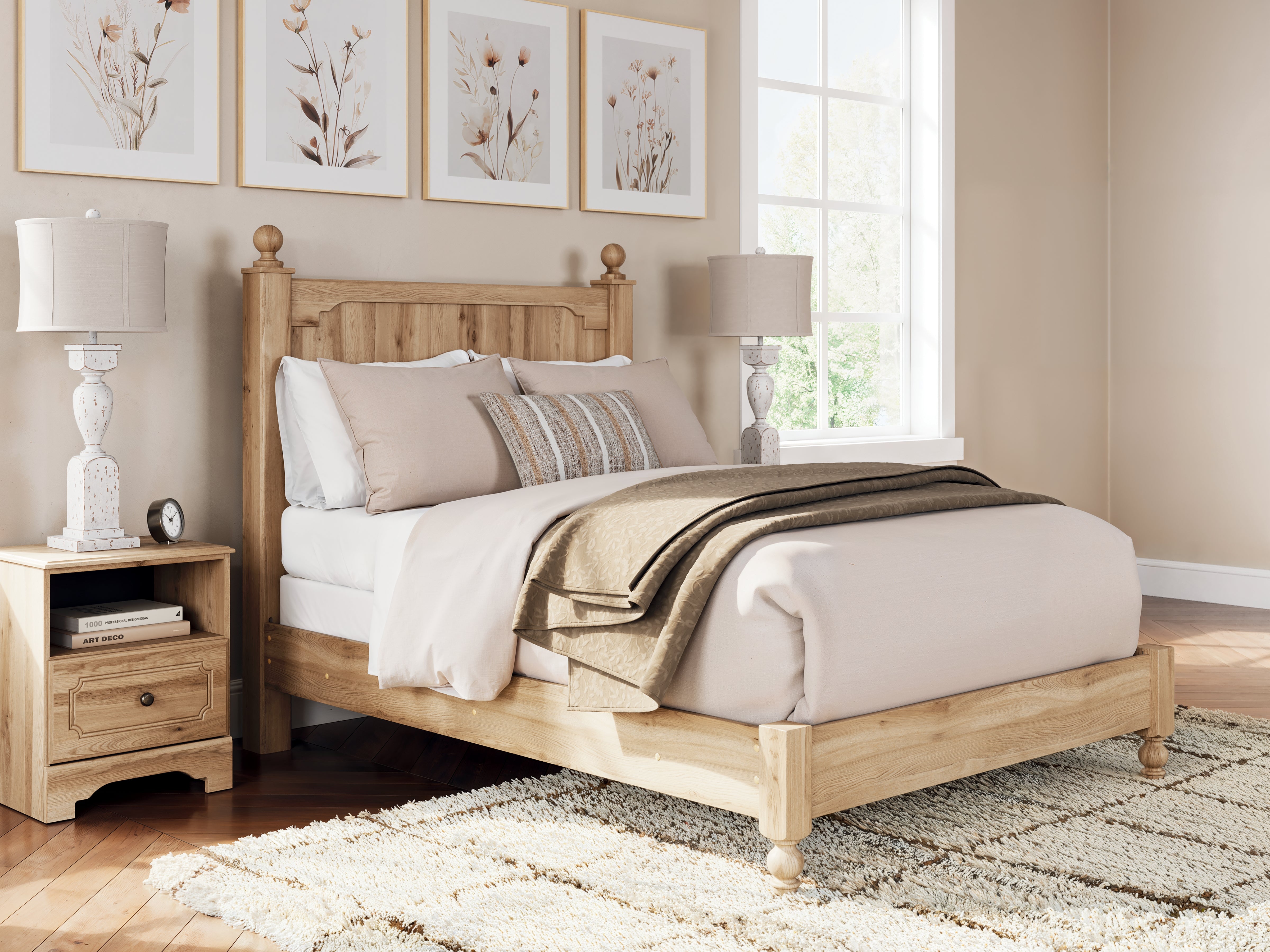 Coral Furniture - Ashley Furniture - Aleaport Bedroom - Full Panel Bed / Warm Brown - PCB1075B4