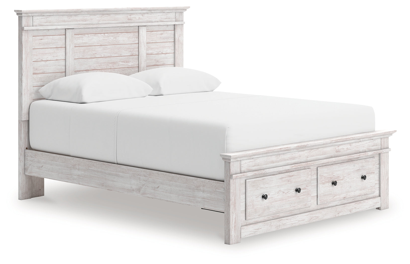 Coral Furniture - Ashley Furniture - Makidern Bedroom - Queen Panel Storage Bed / Whitewash - PCB1171B4