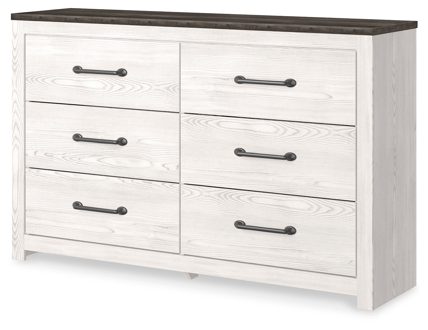 Coral Furniture - Ashley Furniture - Gerridan Bedroom - Six Drawer Dresser / White/Gray - B1190-31