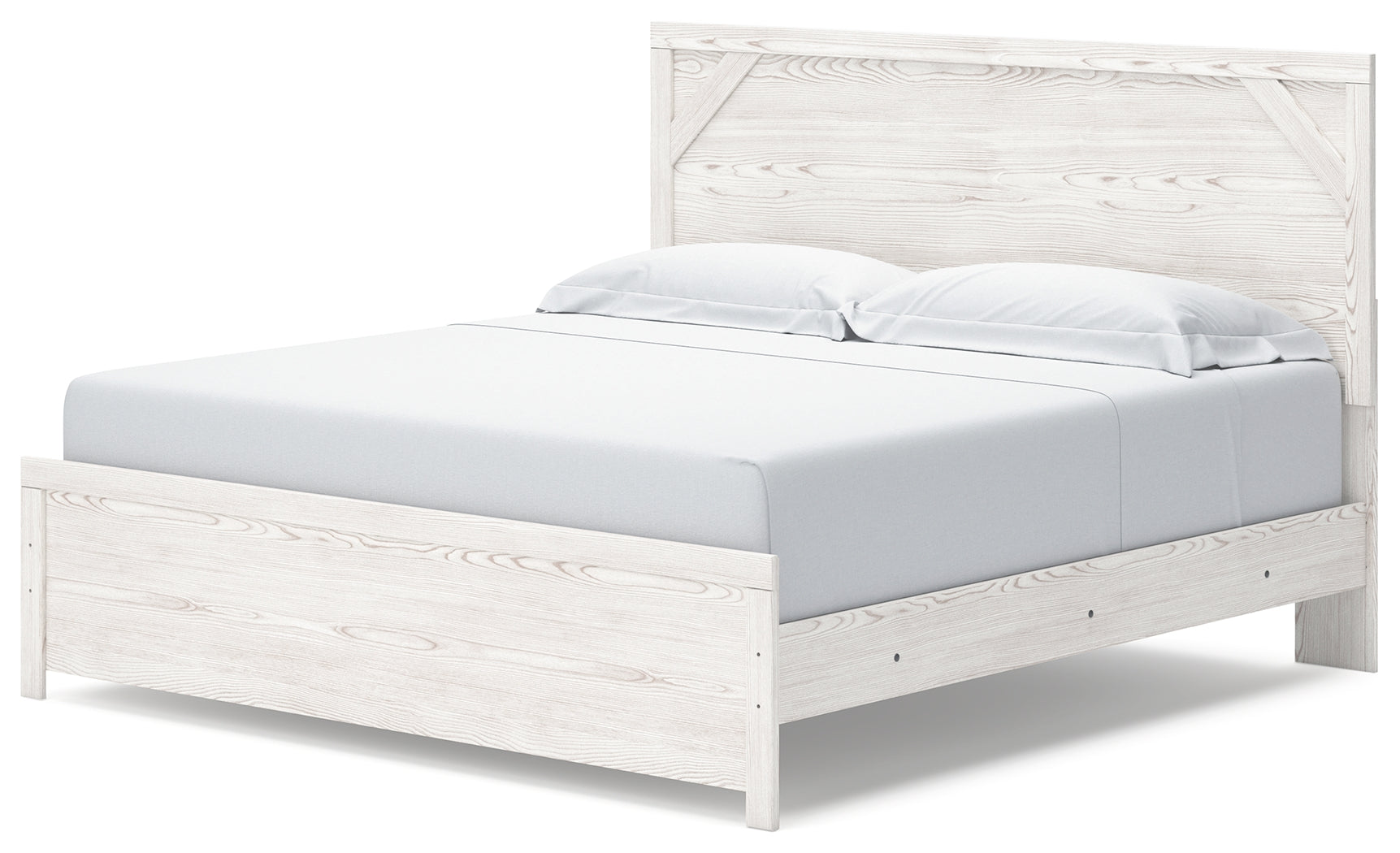 Coral Furniture - Ashley Furniture - Gerridan Bedroom - King Panel Bed / White/Gray - B1190B3
