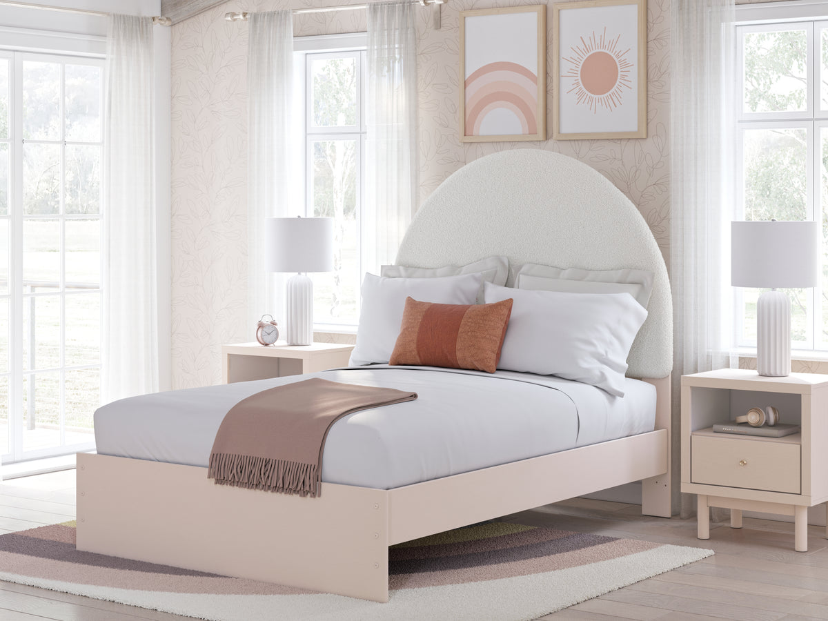 Coral Furniture - Ashley Furniture - Wistenpine Bedroom - Twin Upholstered Panel Bed with Storage / Blush - B1323B12