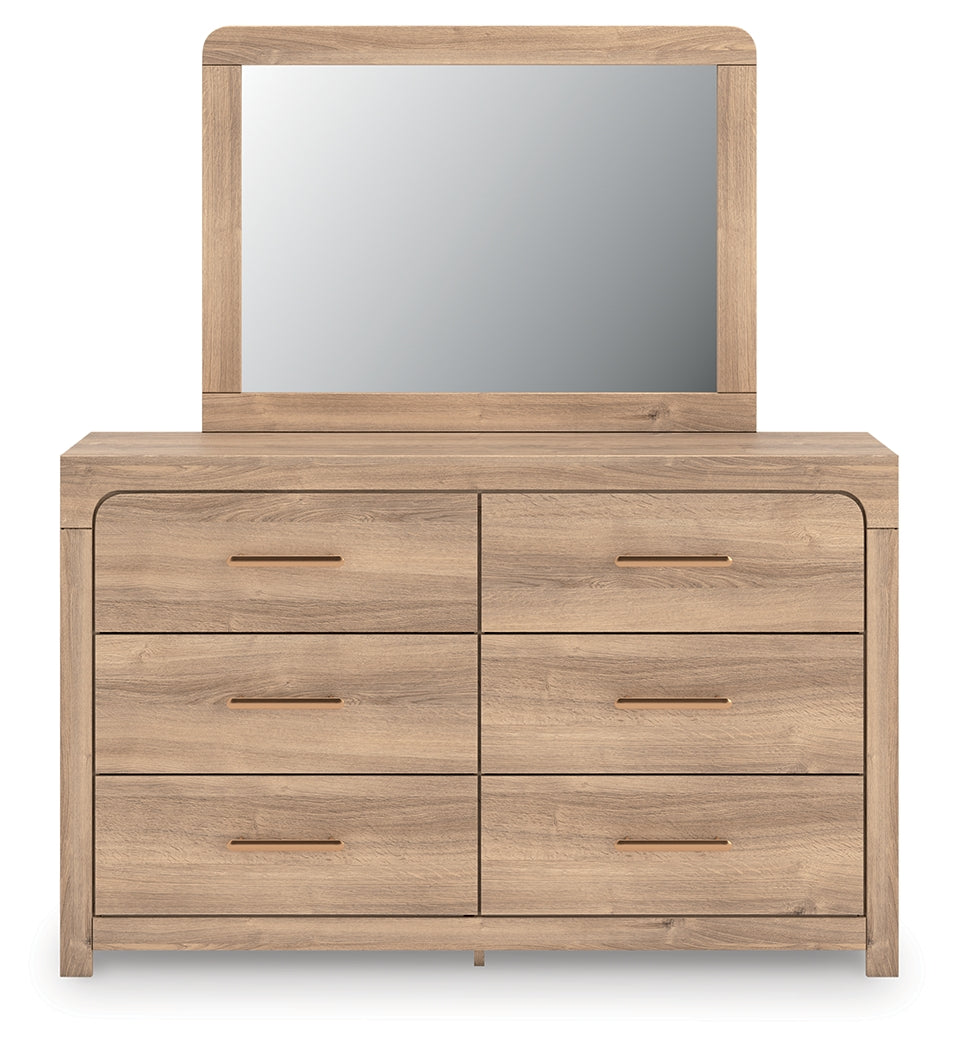 Coral Furniture - Ashley Furniture - Kinlanni Bedroom - Dresser and Mirror / Tan - PCB1360B1