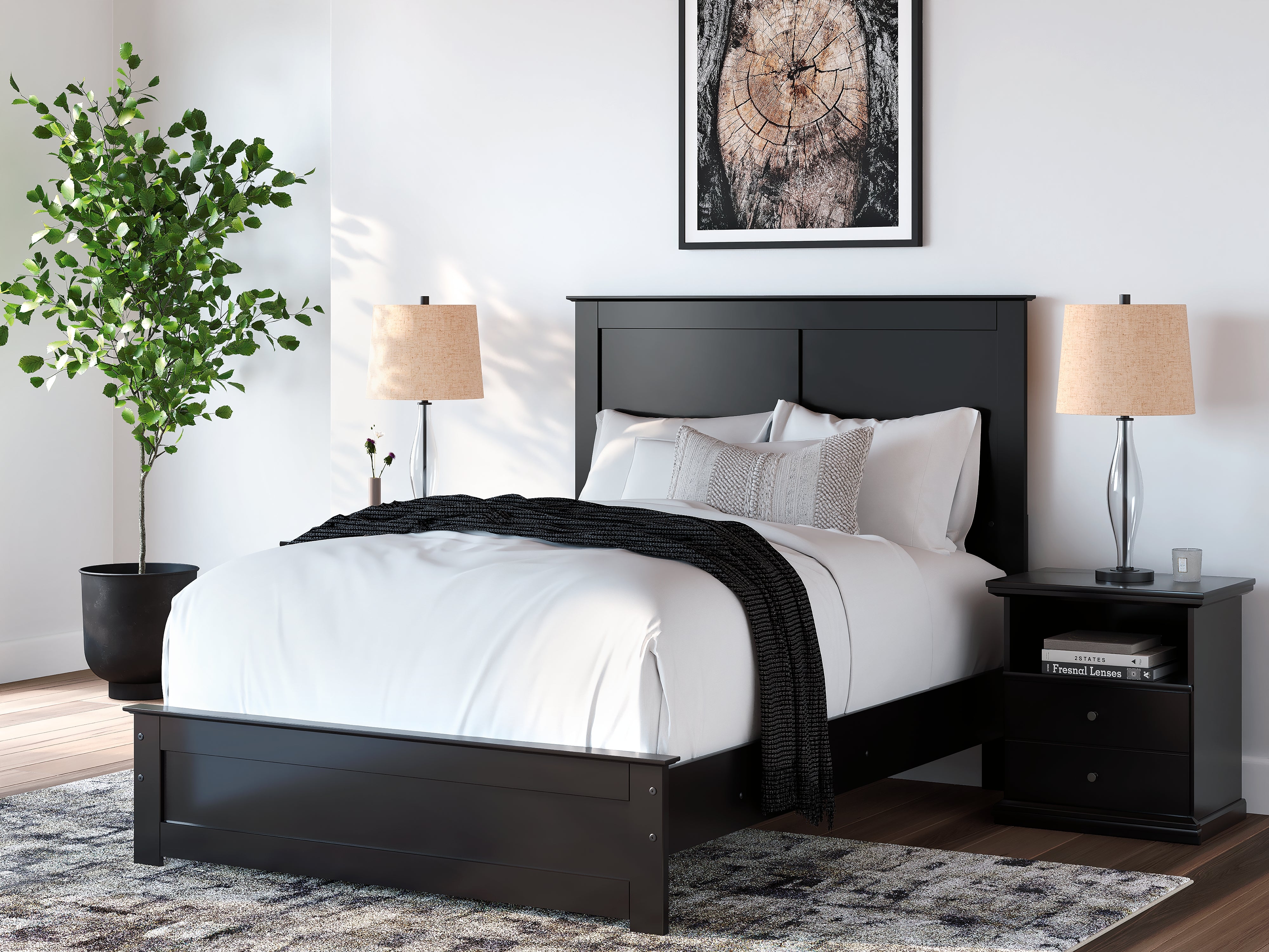 Coral Furniture - Ashley Furniture - Maribel Bedroom - Full Panel Bed / Black - B138B52
