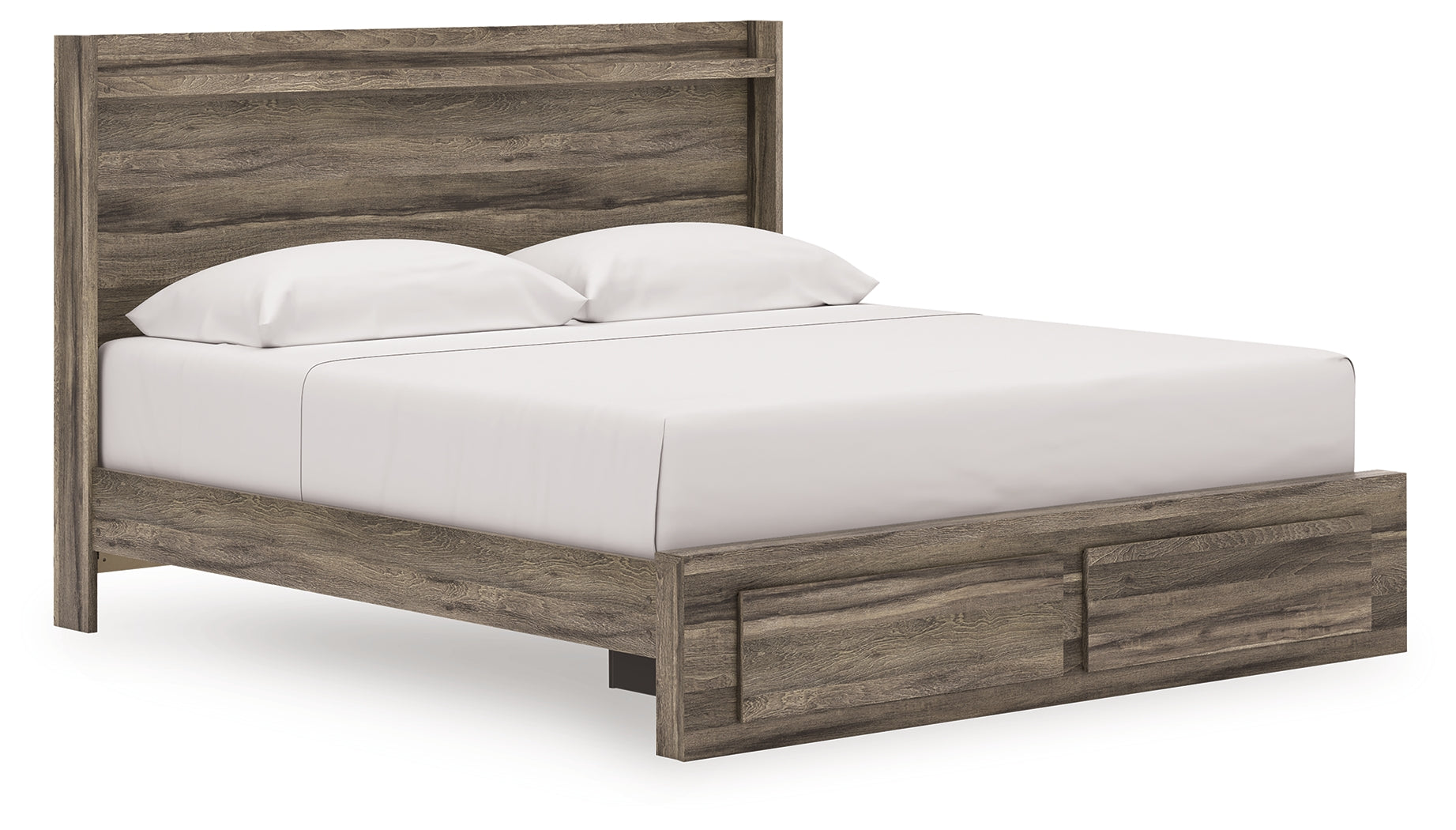 Coral Furniture - Ashley Furniture - Elbrim Bedroom - King Panel Storage Bed / Brown - PCB2005B7