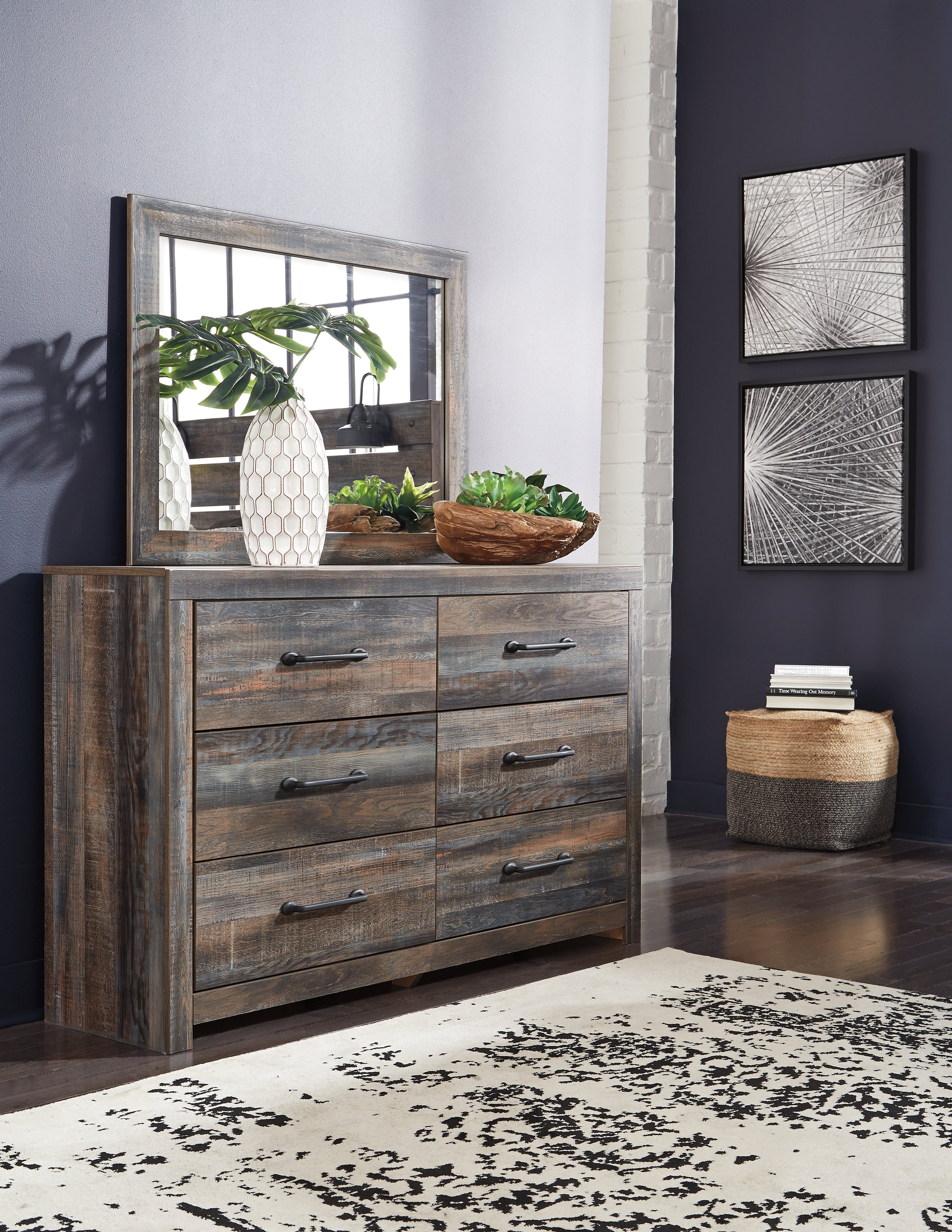 Coral Furniture - Ashley Furniture - Drystan Bedroom - Dresser and Mirror / Multi - B211B1