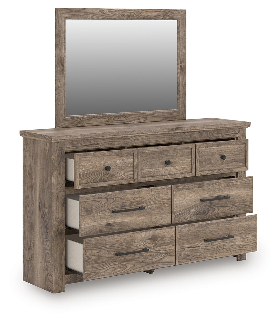 Coral Furniture - Ashley Furniture - Rusticott Bedroom - Dresser and Mirror / Brown - PCB2260B1