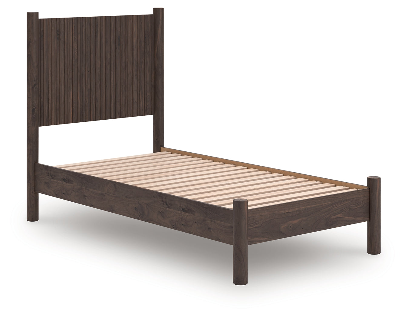 Coral Furniture - Ashley Furniture - Pamytta Bedroom - Twin Panel Platform Bed / Brown - PCB2614B2