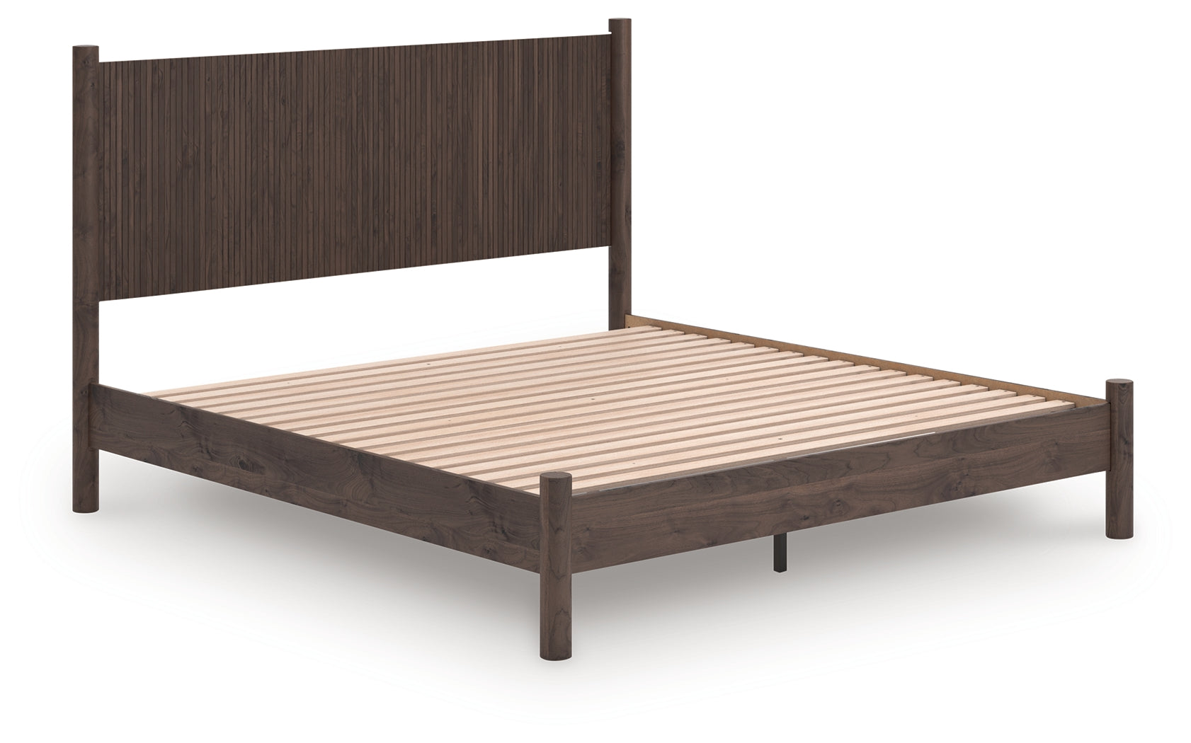 Coral Furniture - Ashley Furniture - Pamytta Bedroom - King Panel Platform Bed / Brown - PCB2614B27