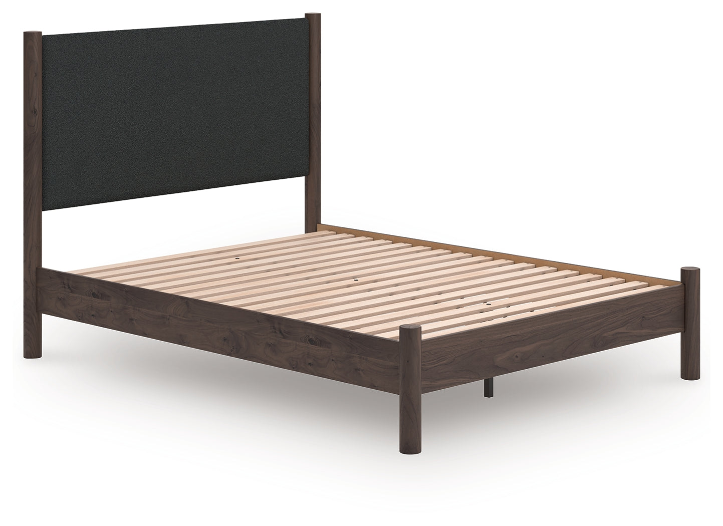 Coral Furniture - Ashley Furniture - Pamytta Bedroom - Queen Upholstered Panel Platform Bed / Brown - PCB2614B12