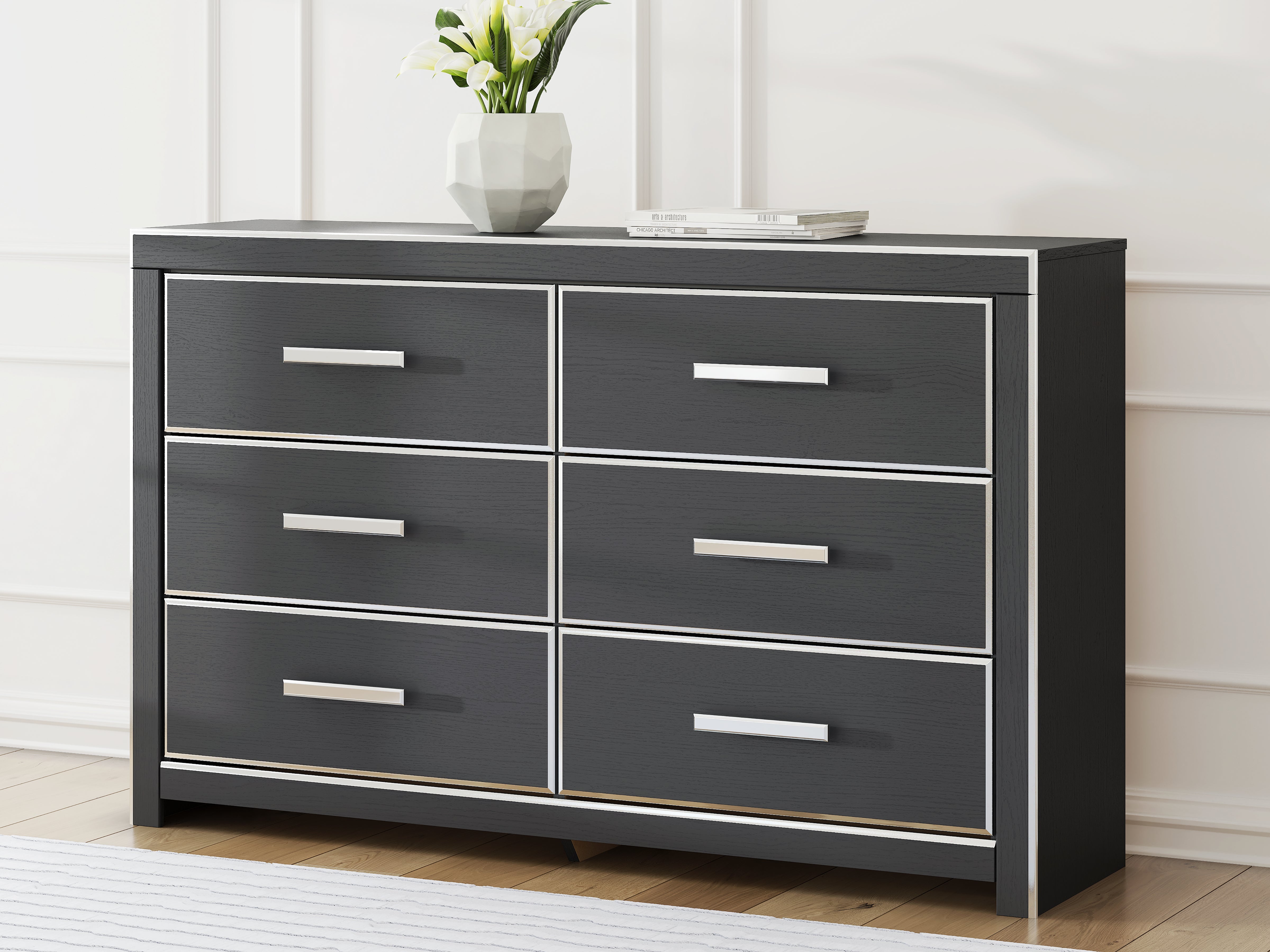Coral Furniture - Ashley Furniture - Zuraleus Bedroom - Six Drawer Dresser / Black - PCB3380-31