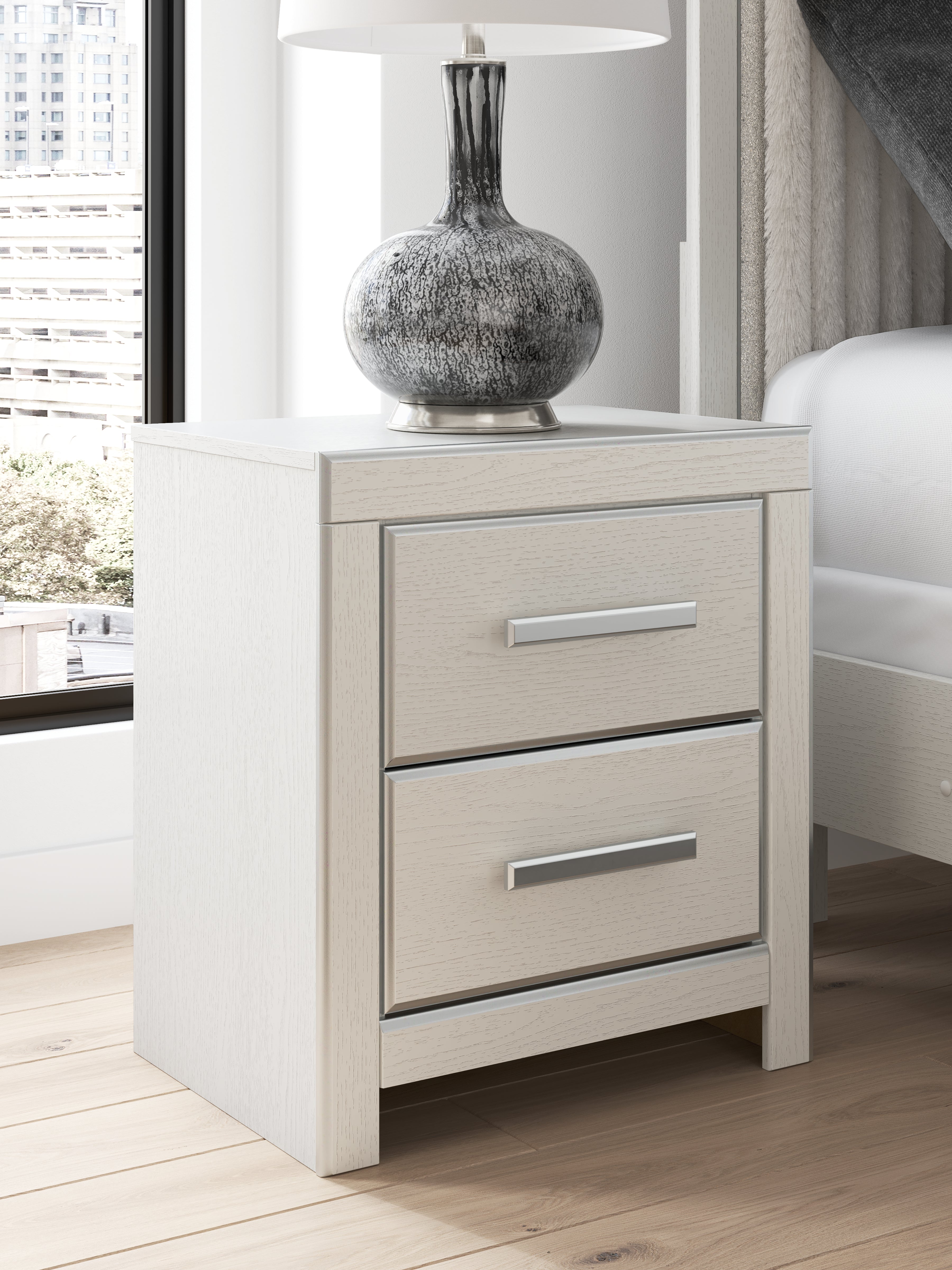 Coral Furniture - Ashley Furniture - Zuraleus Bedroom - Two Drawer Night Stand / White - PCB3381-92