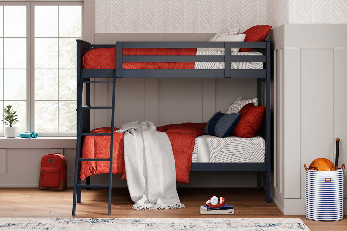 Coral Furniture - Ashley Furniture - Nextonfort Bedroom - Twin over Twin Bunk Bed / Blue - B396B2