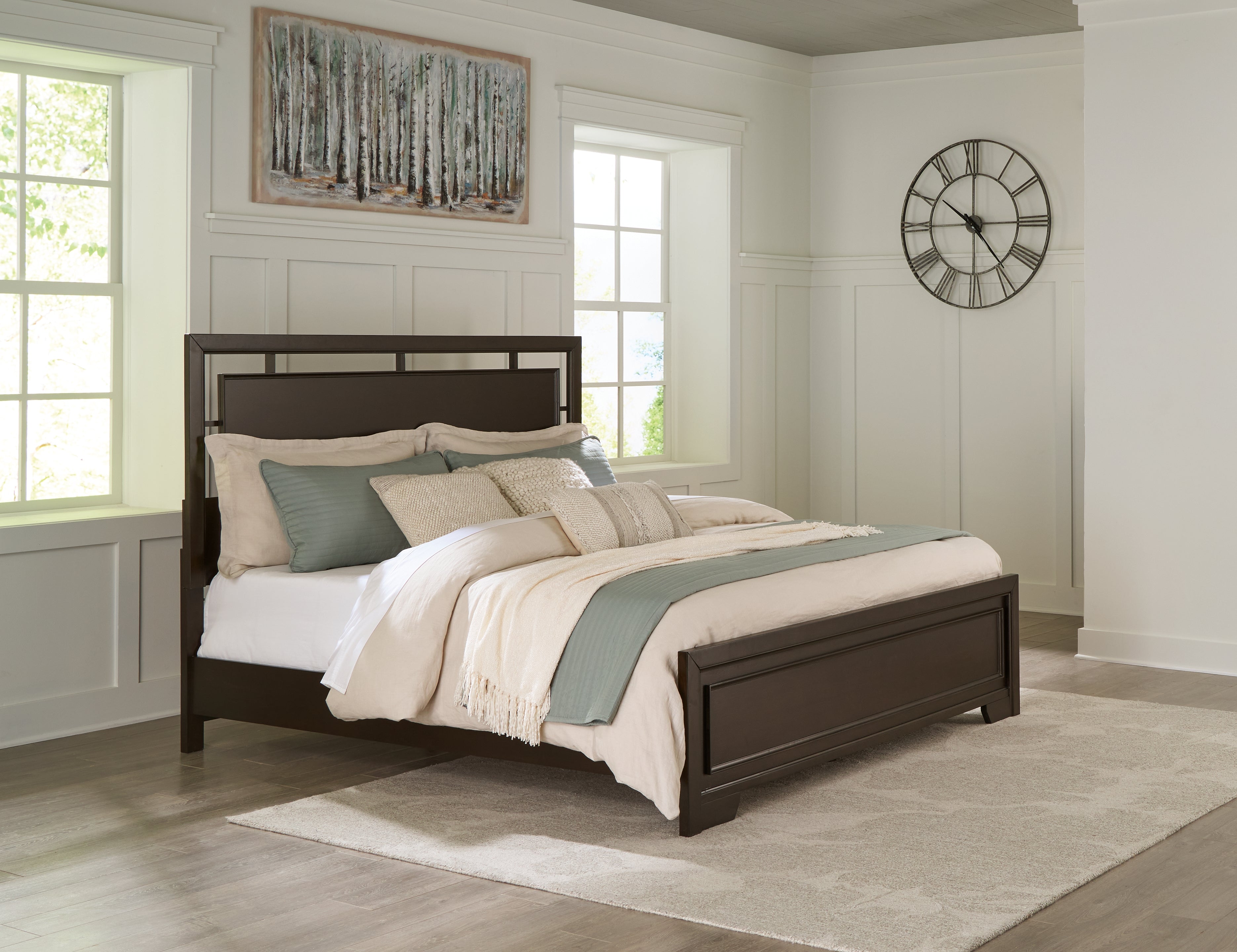 Coral Furniture - Ashley Furniture - Covetown Bedroom - California King Panel Bed / Dark Brown - B441B9