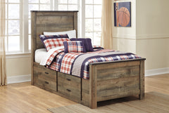 Coral Furniture - Ashley Furniture - Trinell Bedroom - Full Bookcase Bed with Storage / Brown - B446B91