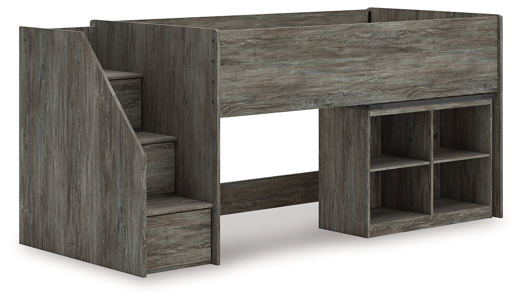 Coral Furniture - Ashley Furniture - Frandern Bedroom - Twin Loft  Bed with Bookcase Storage / Gray - B4480B14