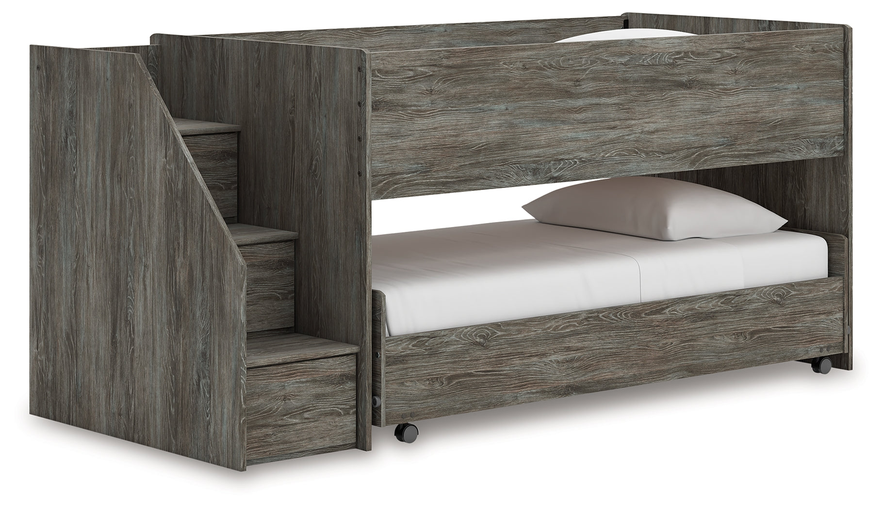 Coral Furniture - Ashley Furniture - Frandern Bedroom - Twin over Twin Loft Bed / Gray - B4480B13