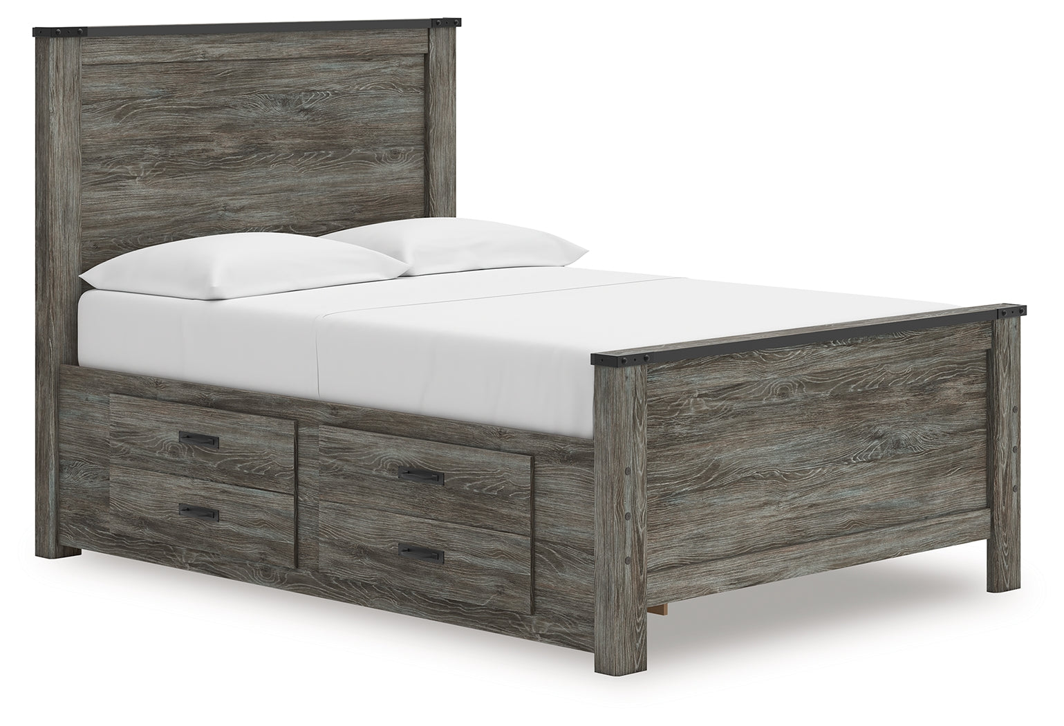 Coral Furniture - Ashley Furniture - Frandern Bedroom - Full Panel Bed with Storage / Black/Gray - B4480B24