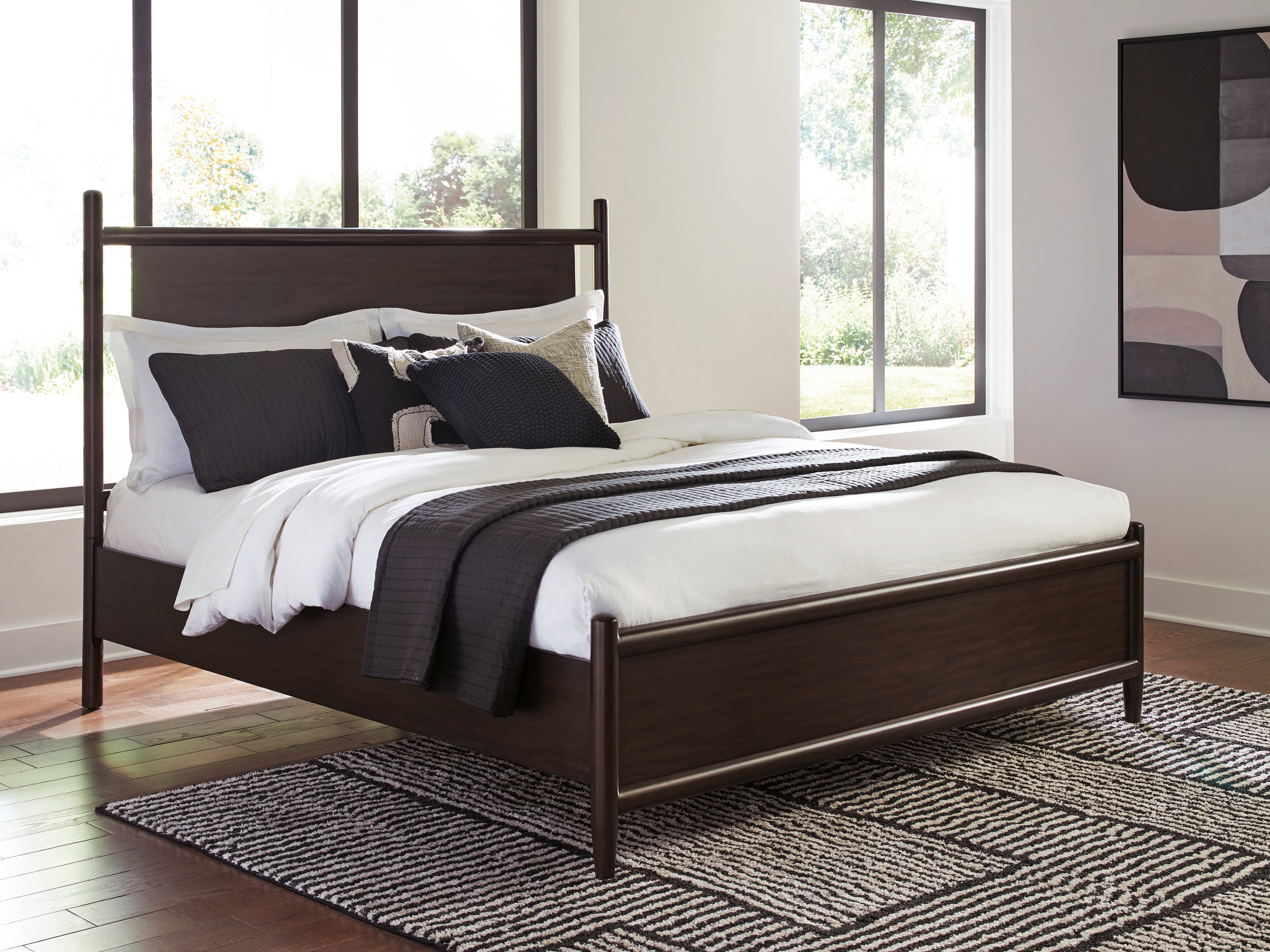 Coral Furniture - Ashley Furniture - Dantenton Bedroom - King Panel Bed / Merlot - B611B6