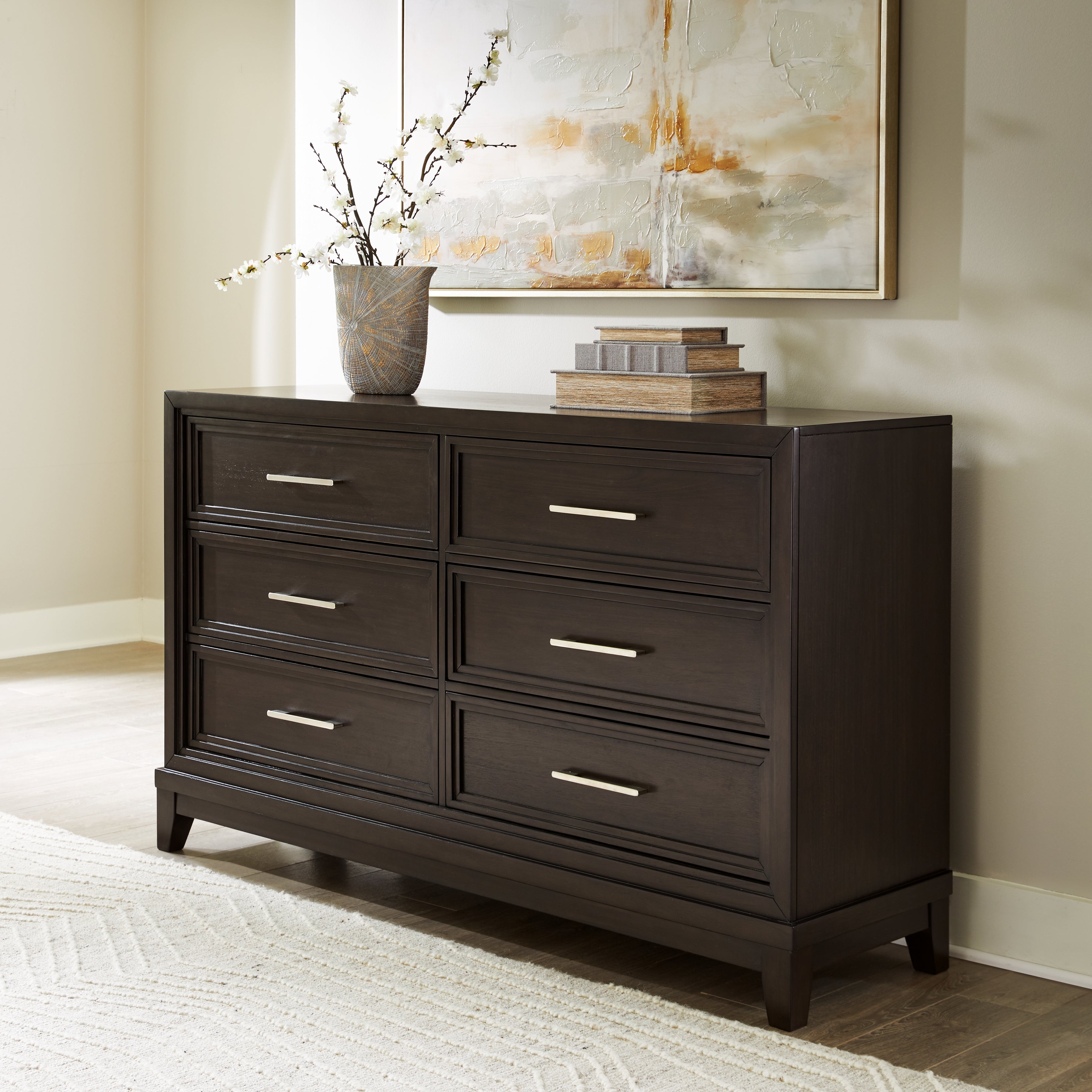 Coral Furniture - Ashley Furniture - Neymorton Bedroom - Dresser / Dark Grayish Brown - B618-31