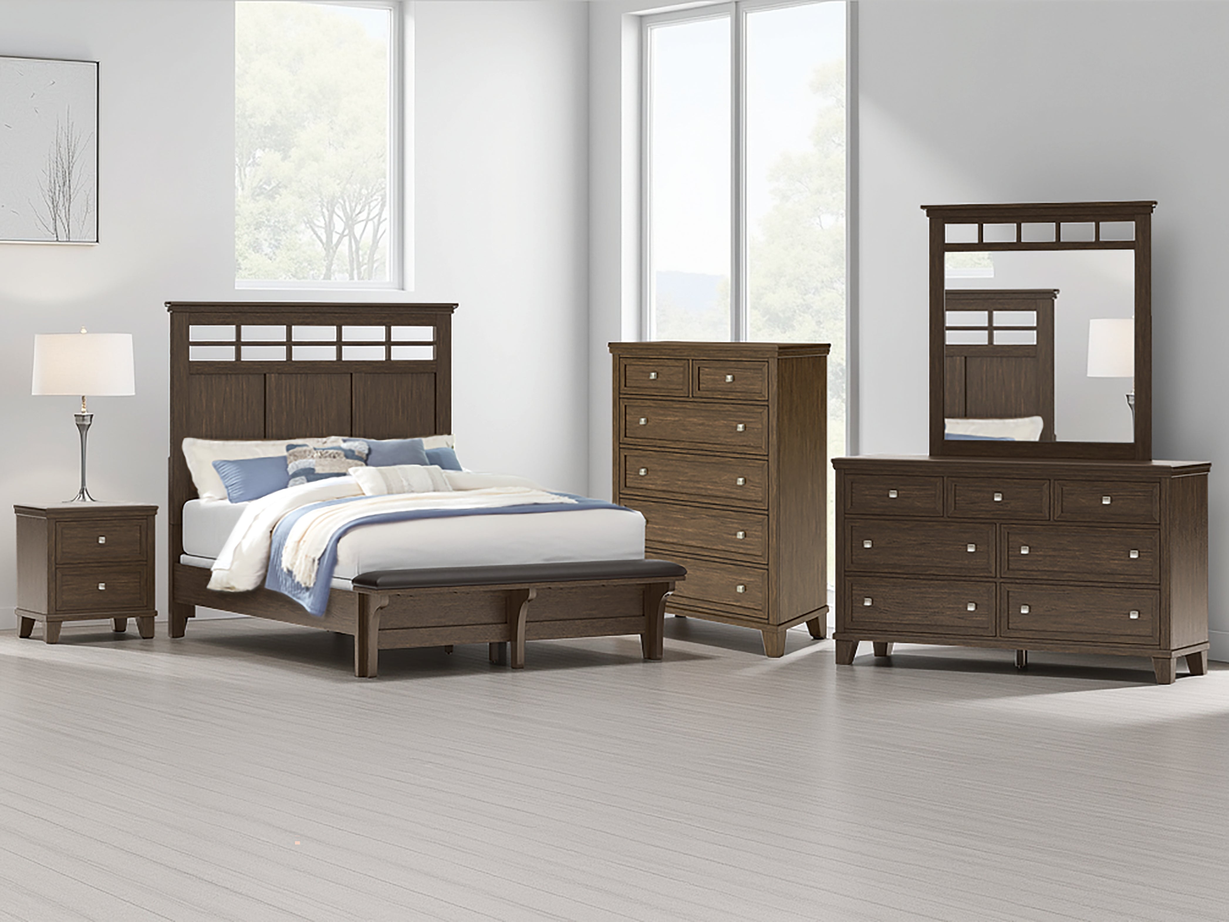 Coral Furniture - Ashley Furniture - Shawbeck Bedroom - Queen Panel Bed / Dark Brown - B625B2