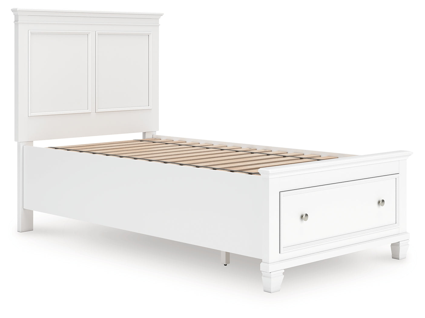 Coral Furniture - Ashley Furniture - Fortman Bedroom - Twin Panel Storage Bed / White - B680B24