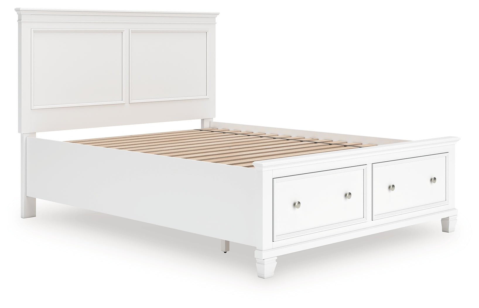 Coral Furniture - Ashley Furniture - Fortman Bedroom - Queen Panel Storage Bed / White - B680B20