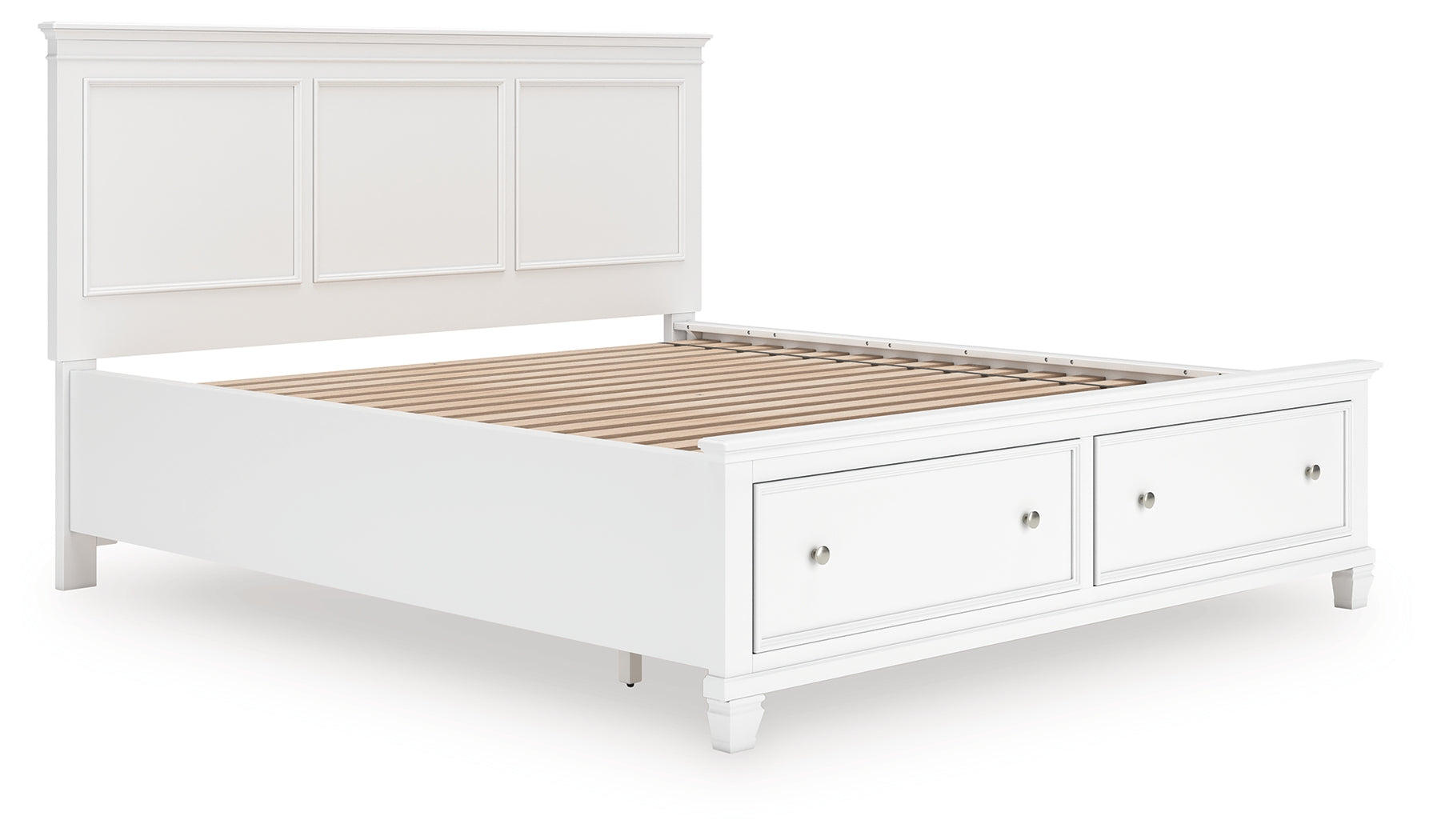 Coral Furniture - Ashley Furniture - Fortman Bedroom - California King Panel Storage Bed / White - B680B23