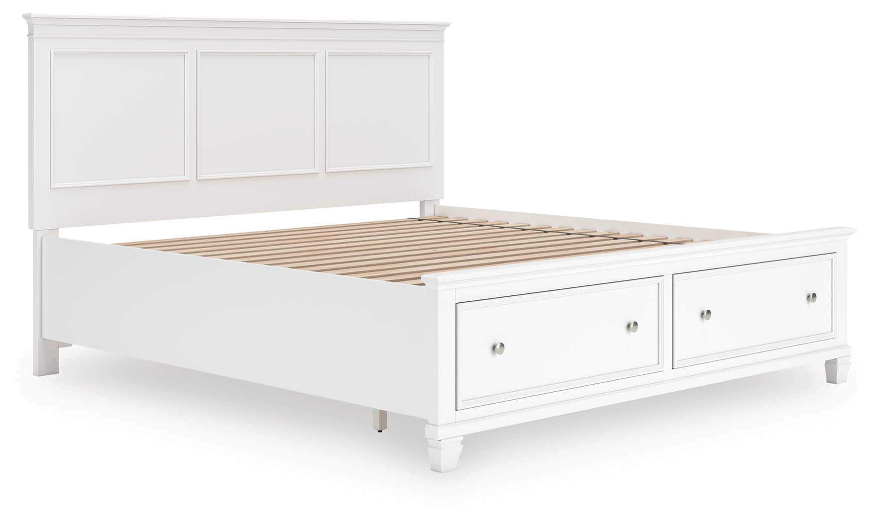 Coral Furniture - Ashley Furniture - Fortman Bedroom - King Panel Storage Bed / White - B680B22