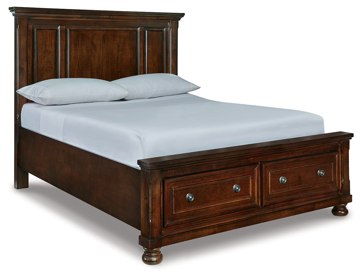 Coral Furniture - Ashley Furniture - Porter Bedroom - Queen Panel Storage Bed / Rustic Brown - B697B42
