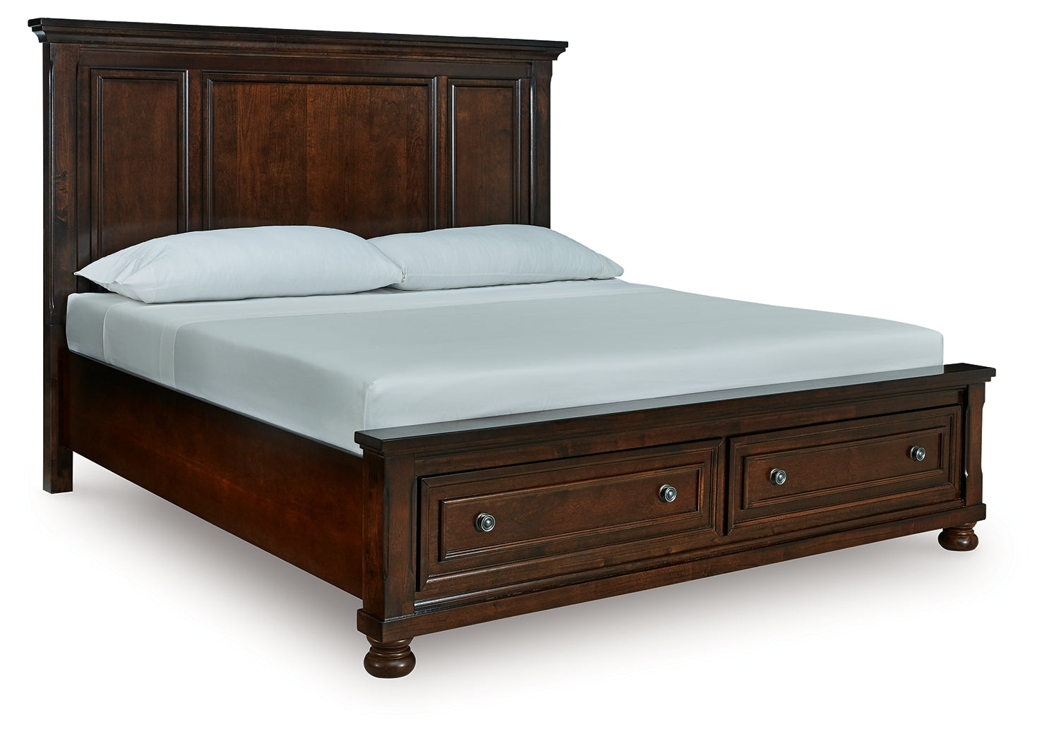 Coral Furniture - Ashley Furniture - Porter Bedroom - King Panel Storage Bed / Rustic Brown - B697B44