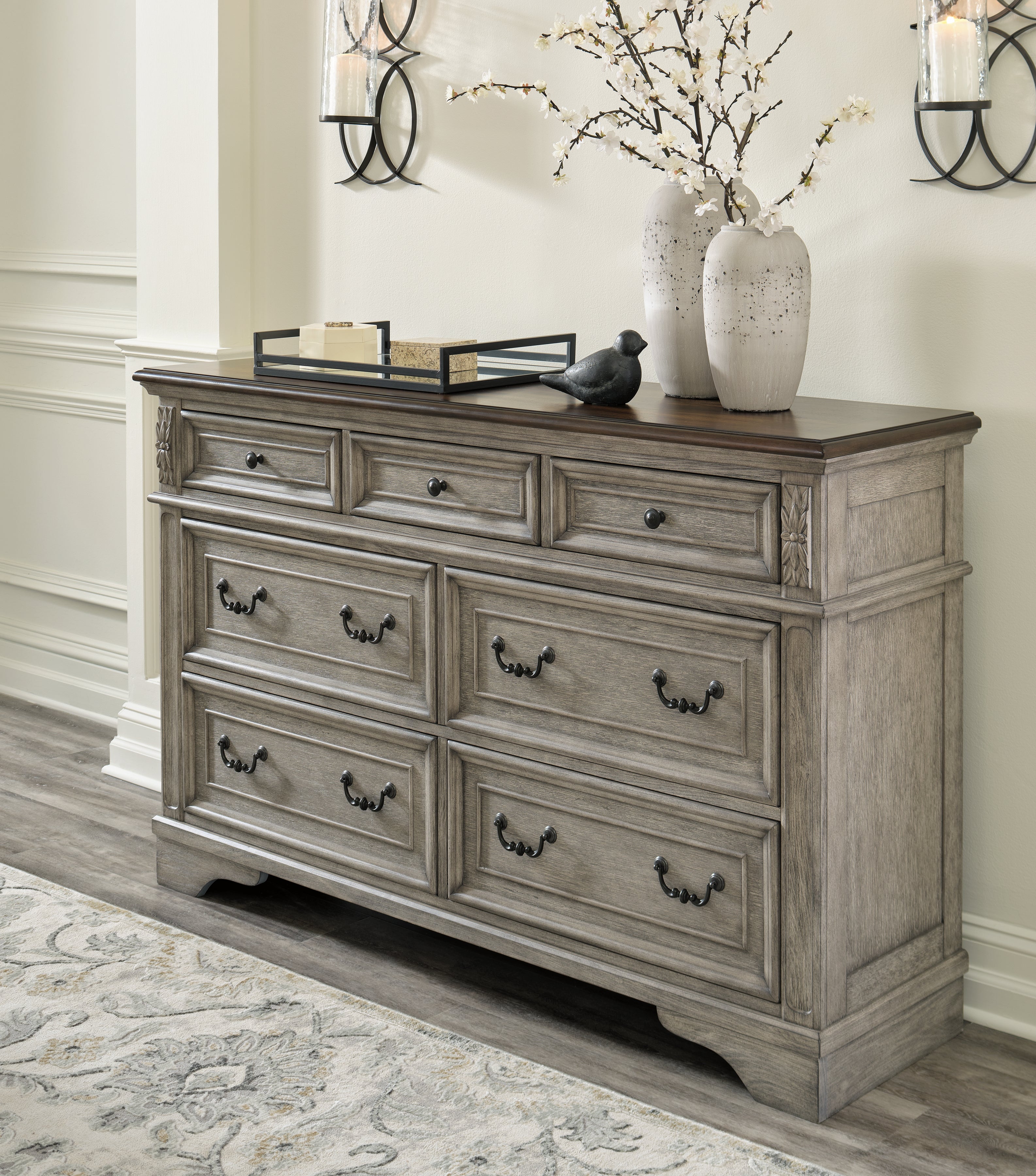 Coral Furniture - Ashley Furniture - Lodenbay Bedroom - Dresser / Antique Gray/Brown - B751-31