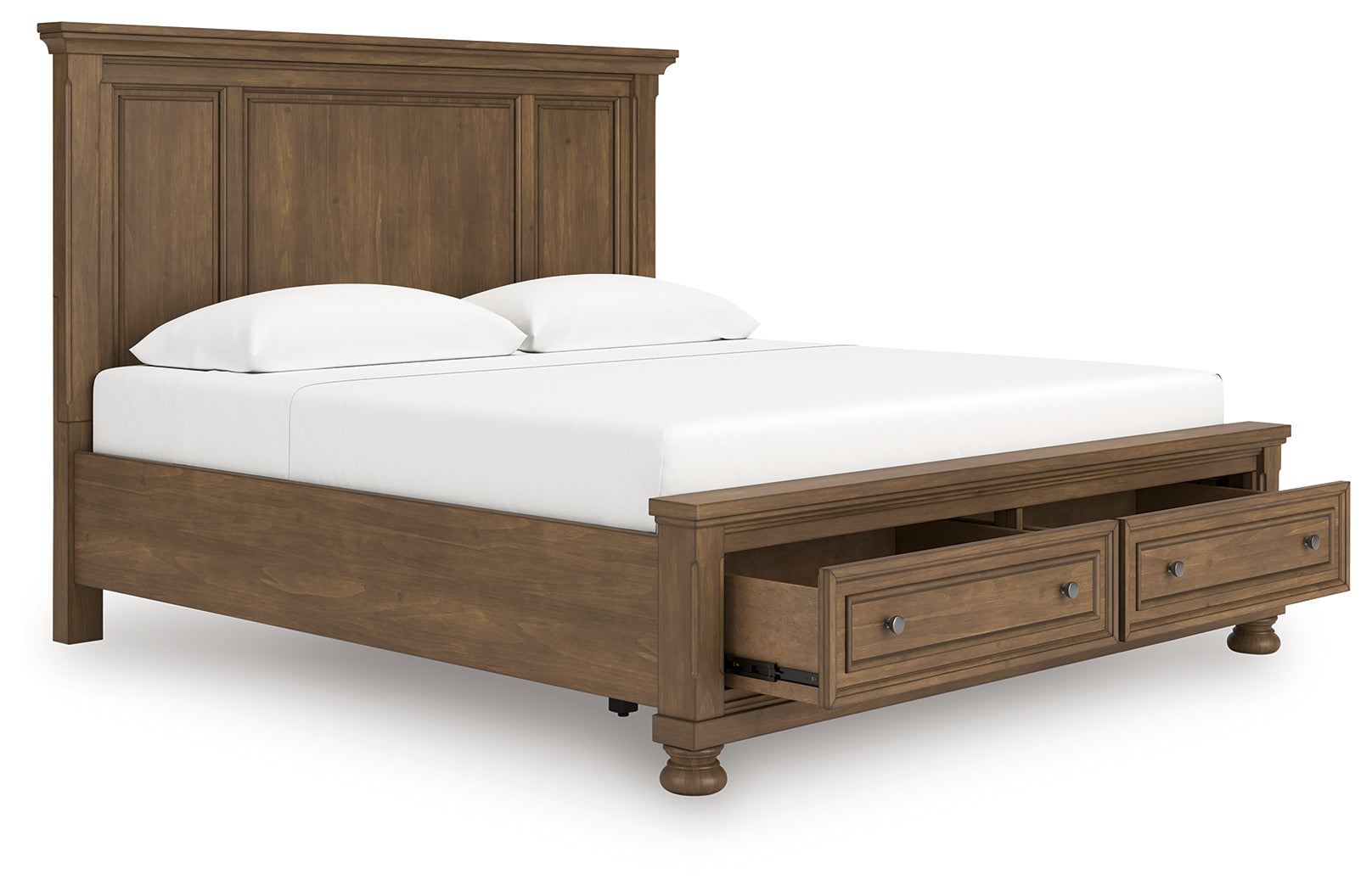 Coral Furniture - Ashley Furniture - Feddinger Bedroom - King Panel Storage Bed / Medium Brown - PCB779B12