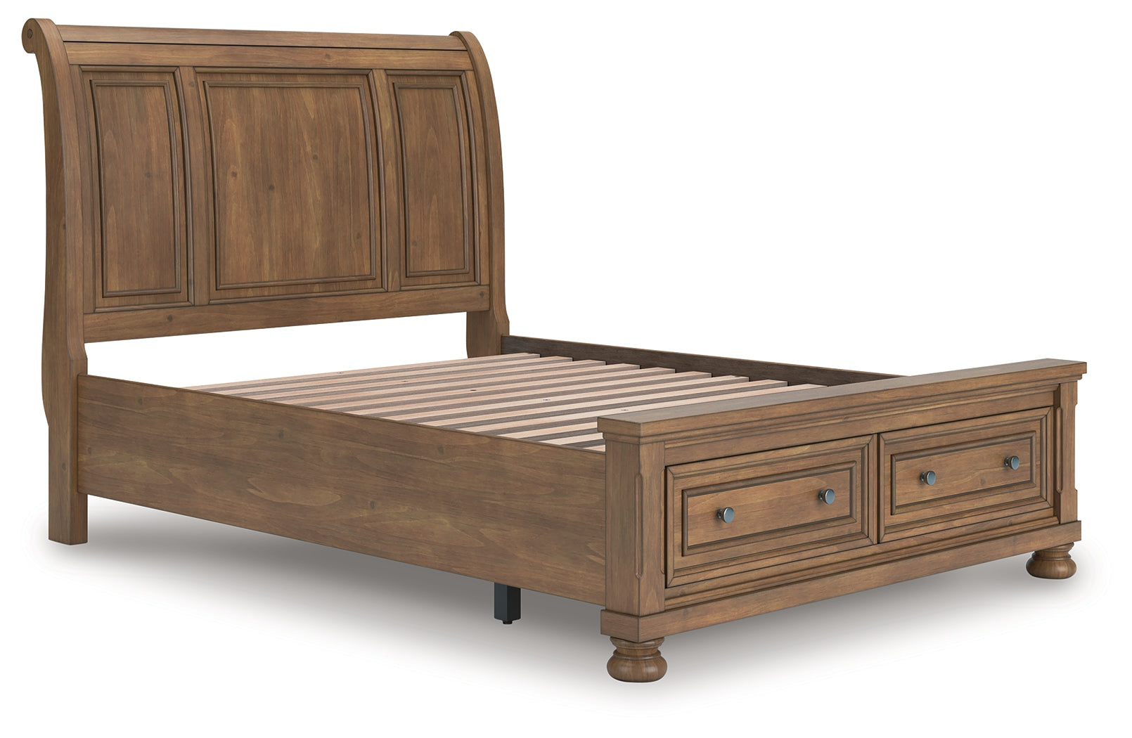 Coral Furniture - Ashley Furniture - Feddinger Bedroom - Queen Storage Sleigh Bed / Medium Brown - PCB779B4