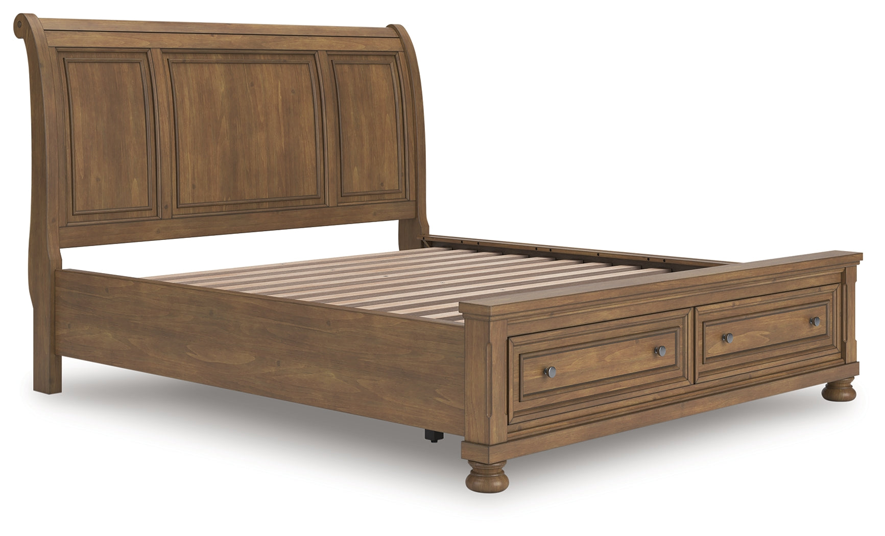 Coral Furniture - Ashley Furniture - Feddinger Bedroom - California King Storage Sleigh Bed / Medium Brown - PCB779B9