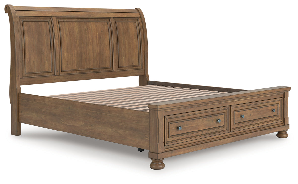 Coral Furniture - Ashley Furniture - Feddinger Bedroom - California King Panel Storage Bed / Medium Brown - PCB779B13