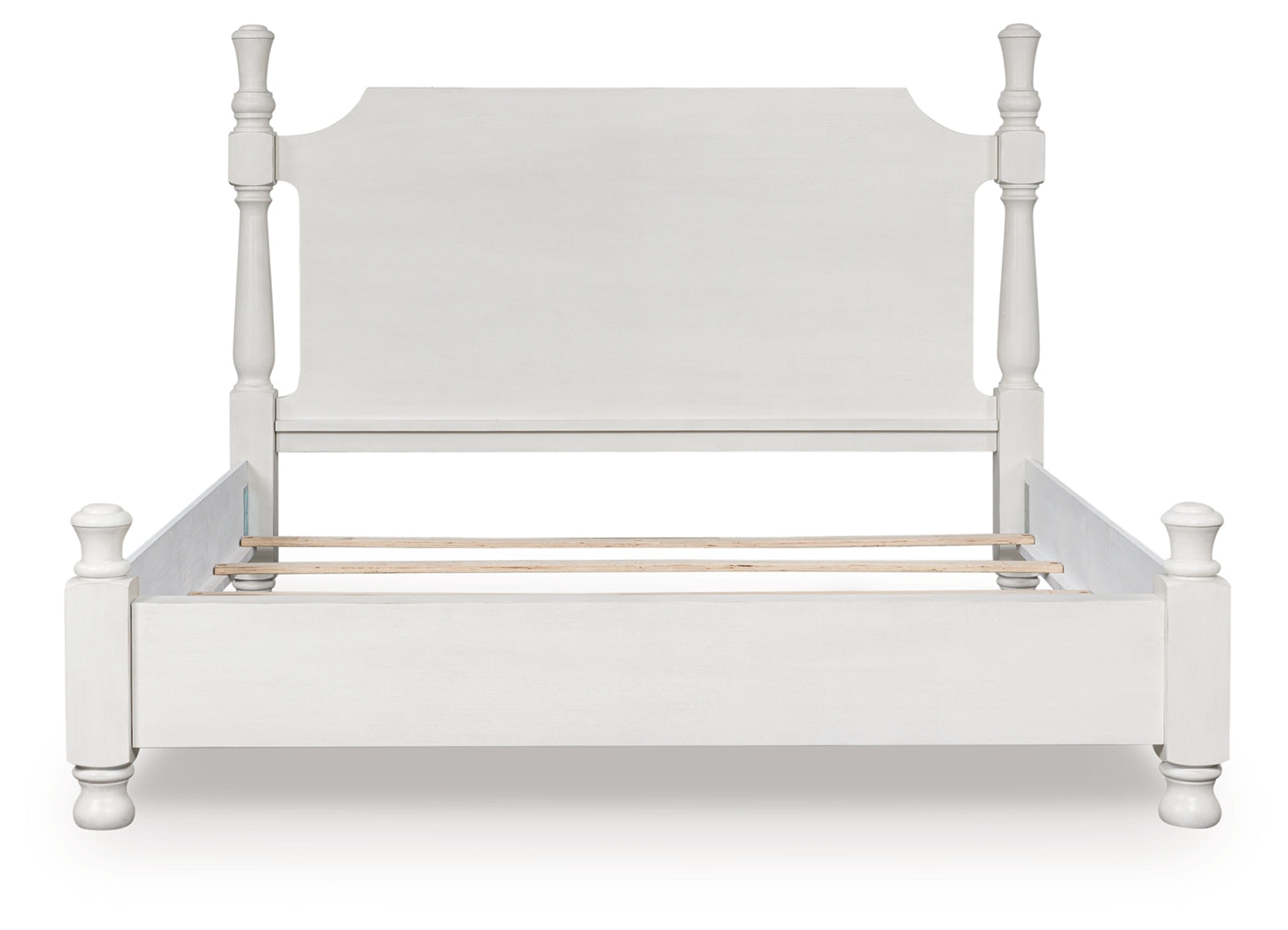 Coral Furniture - Ashley Furniture - Rowlenstown Bedroom - King Poster Bed / Antique White - PCB823B4