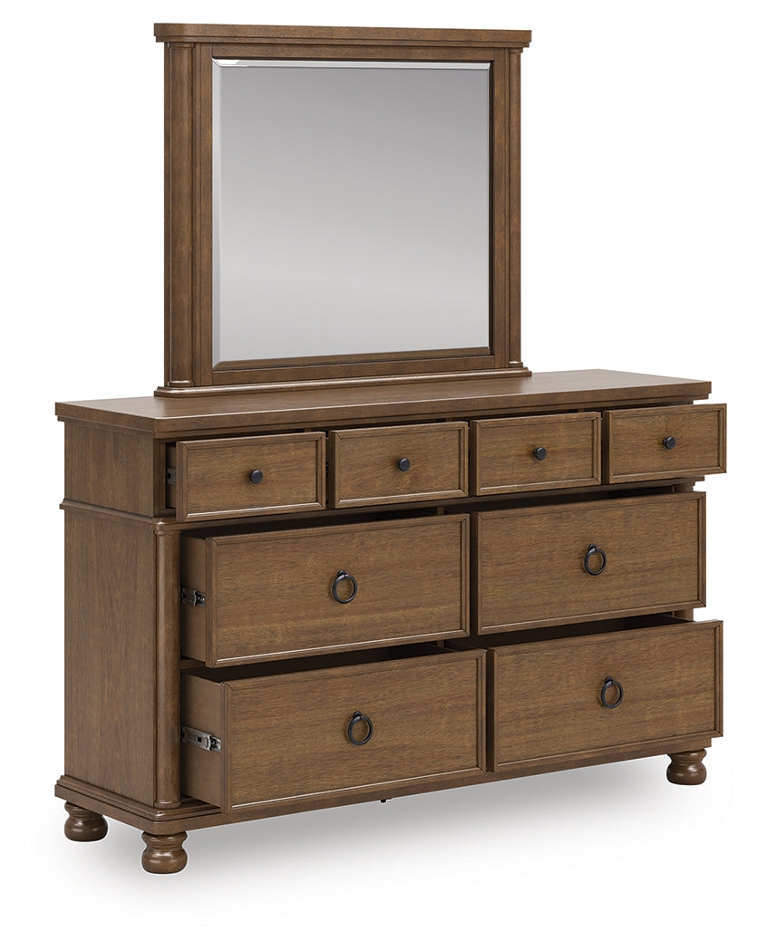 Coral Furniture - Ashley Furniture - Rowlenstown Bedroom - Dresser and Mirror / Brown - PCB824B1