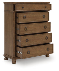 Coral Furniture - Ashley Furniture - Rowlenstown Bedroom - Dresser and Mirror / Antique White - PCB823B1