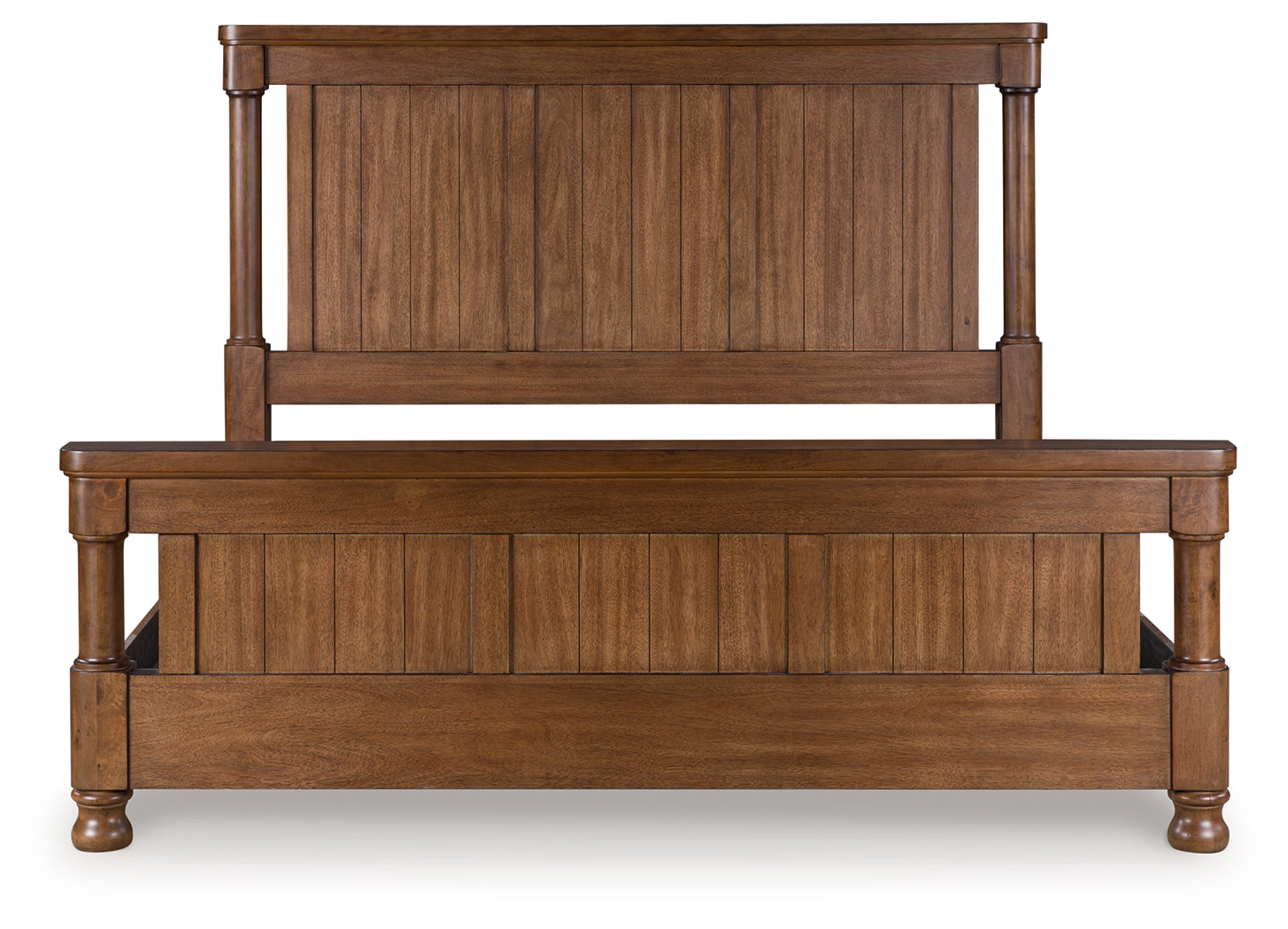 Coral Furniture - Ashley Furniture - Rowlenstown Bedroom - King Poster Bed / Brown - PCB824B4