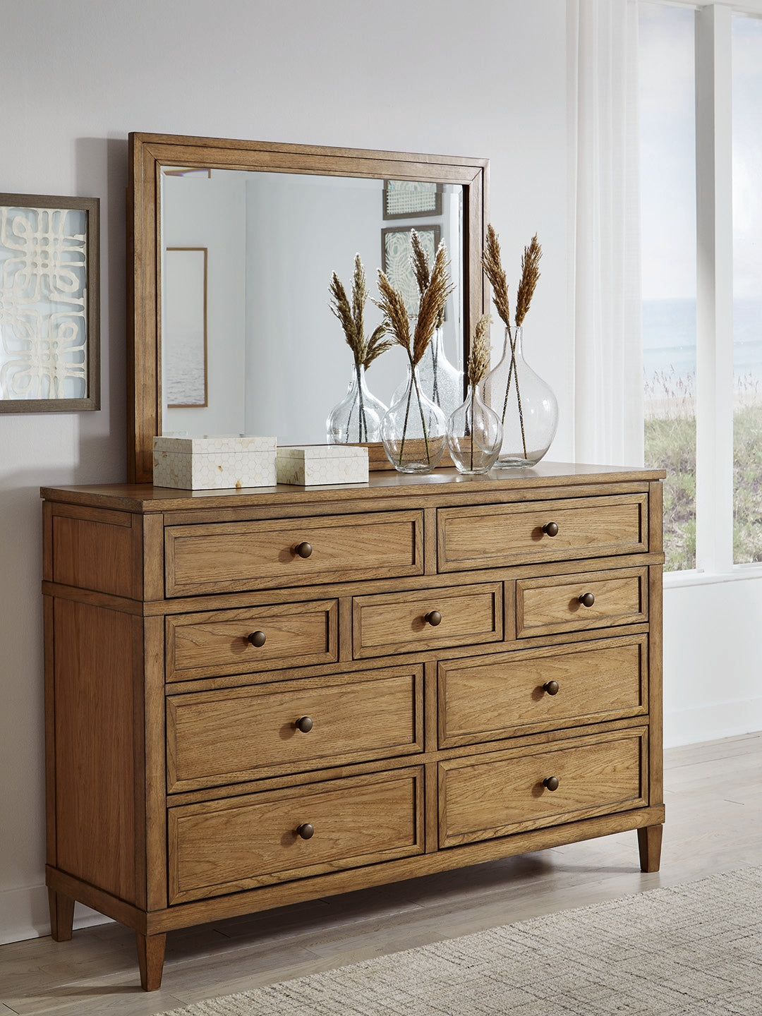 Coral Furniture - Ashley Furniture - Sharlance Bedroom - Dresser and Mirror / Brown - B895B1