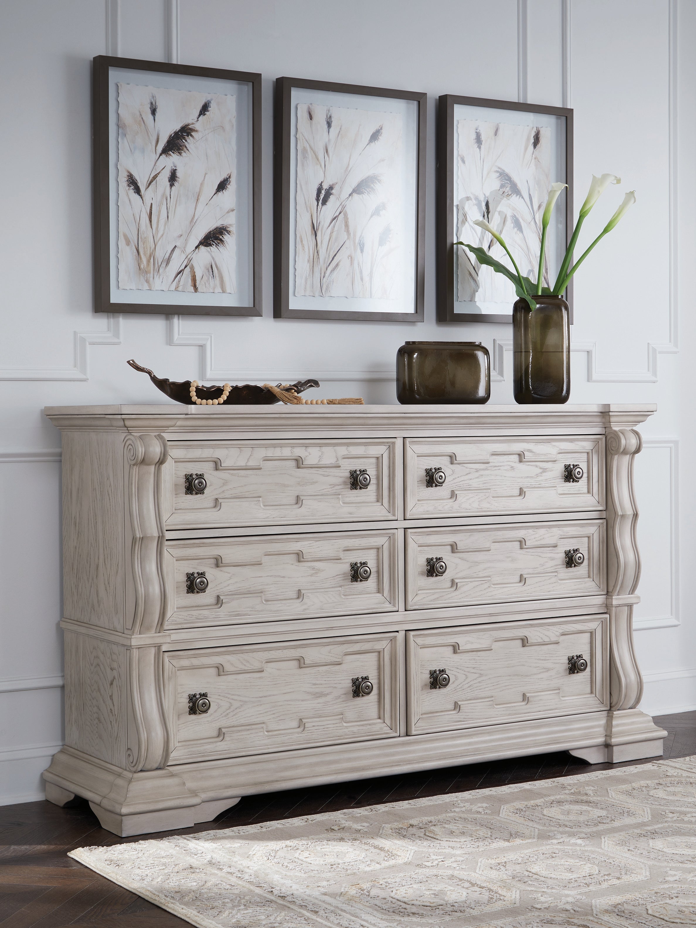Coral Furniture - Ashley Furniture - Bruchandi Bedroom - Dresser / Antique White - PCB948-31