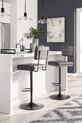 Coral Furniture - Ashley Furniture - Strumford Dining Room - Bar Height Bar Stool (Set of 2) / Gray/Black - D119-630X2