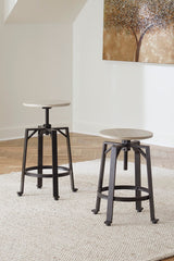 Coral Furniture - Ashley Furniture - Karisslyn Dining Room - Counter Height Stool (Set of 2) / Whitewash/Black - D336-024X2