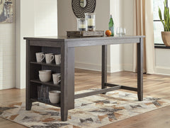 Coral Furniture - Ashley Furniture - Caitbrook Dining Room - RECT DRM Counter TBL Set(7/CN) / Gray - D388-423