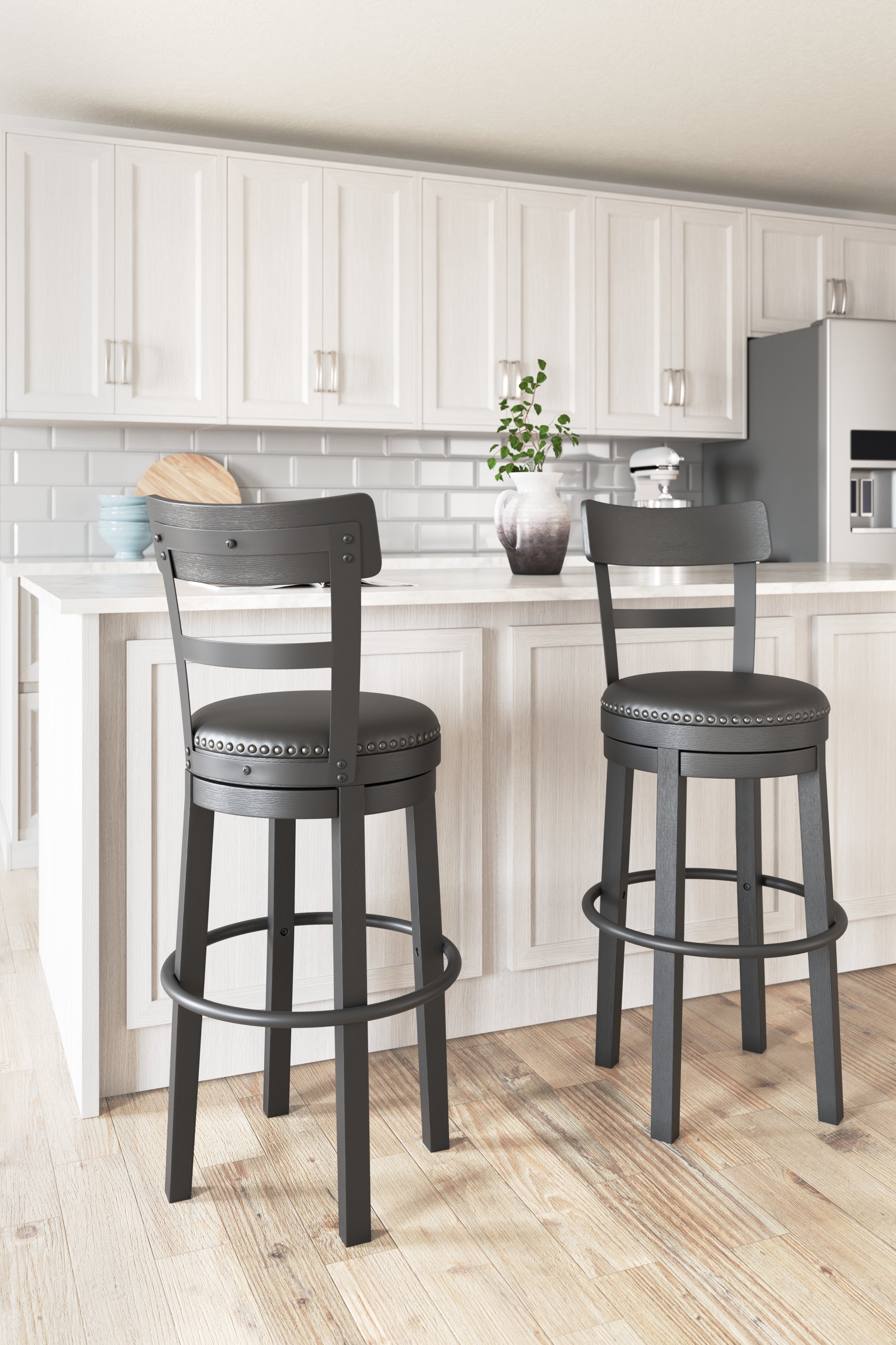 Coral Furniture - Ashley Furniture - Valebeck Dining Room - Bar Height Bar Stool (Set of 2) / Multi - D546-630X2
