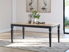 Coral Furniture - Ashley Furniture - Brenkerton Dining Table - Rectangular Dining Room Table / Grayish Brown/Black - PCD591-25