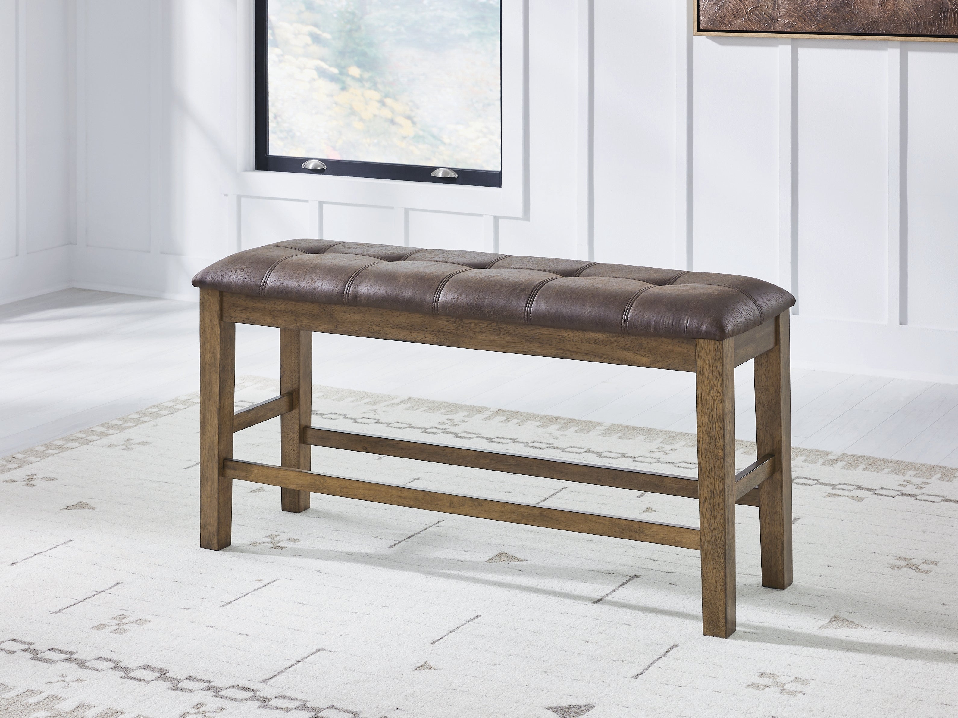 Coral Furniture - Ashley Furniture - Urbinforte Dining Room - DBL Counter UPH Bench (1/CN) / Light Brown - PCD592-09